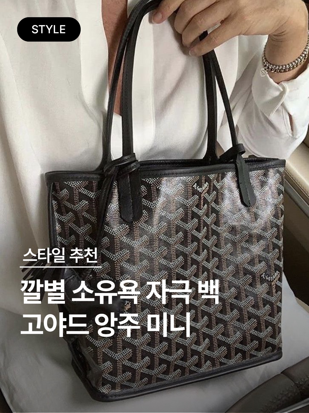 Goyard Anjou Mini Bag Powder Pink, Goyard Anjou Mini Bag Green 착용 스타일 - 1