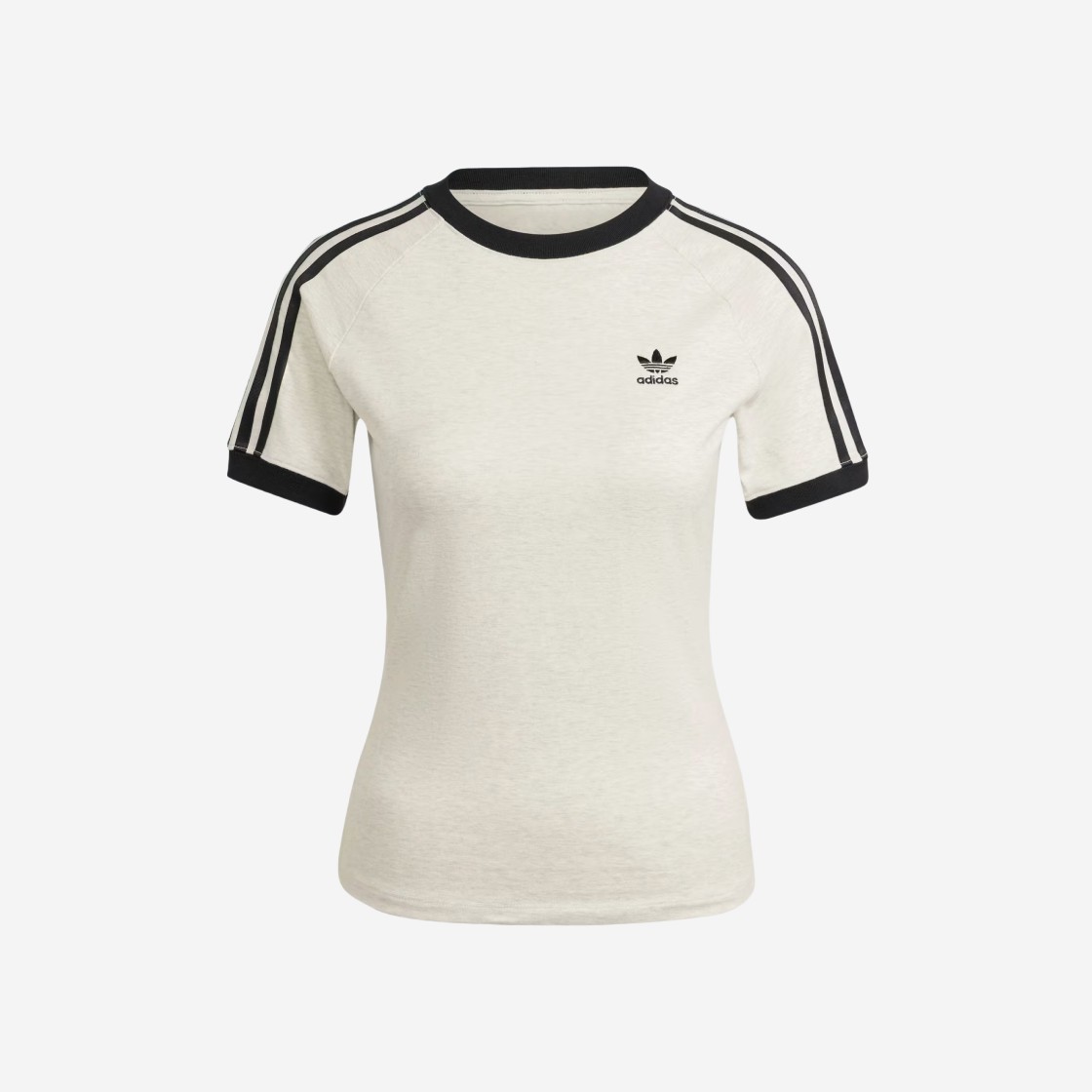 (W) Adidas 3-Stripes Slim Raglan T-Shirt White Melange - US Sizing 상세 이미지 1