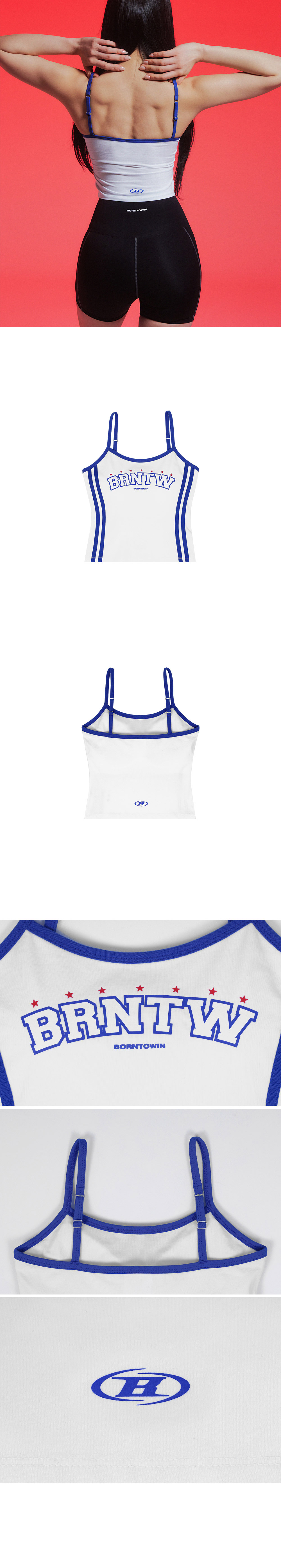 BORN TO WIN BRNTW Track Line Crop Sleeveless White 상세 이미지 3