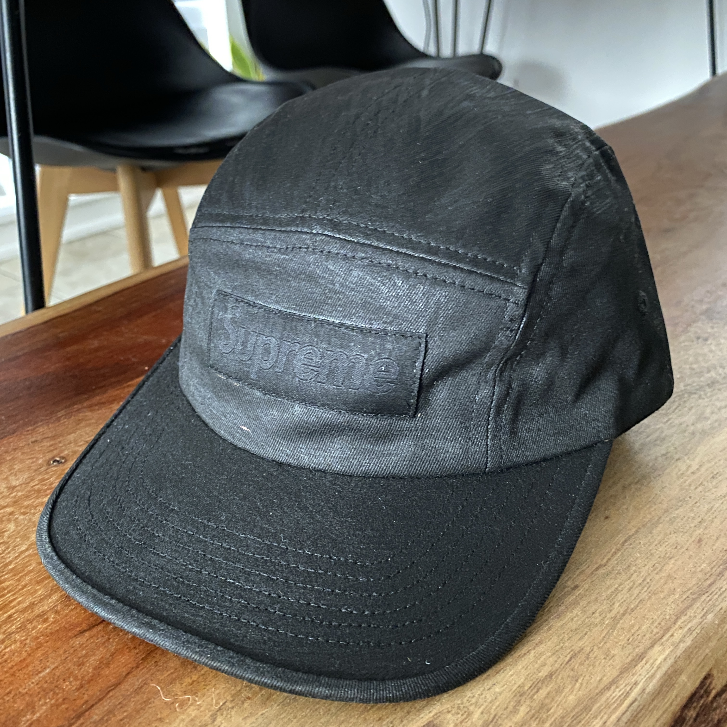 Supreme x MM6 Maison Margiela Painted Camp Cap Black - 24SS 착용 스타일 - 1