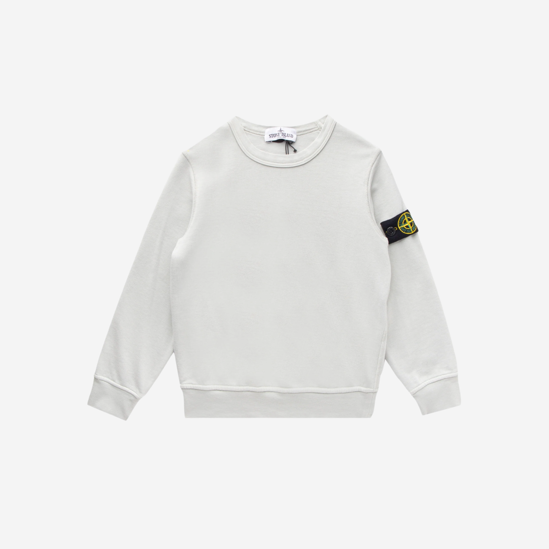 (키즈) 스톤 아일랜드 61340 코튼 플리스 크루넥 스웨트셔츠 펄 그레이 - 24SS