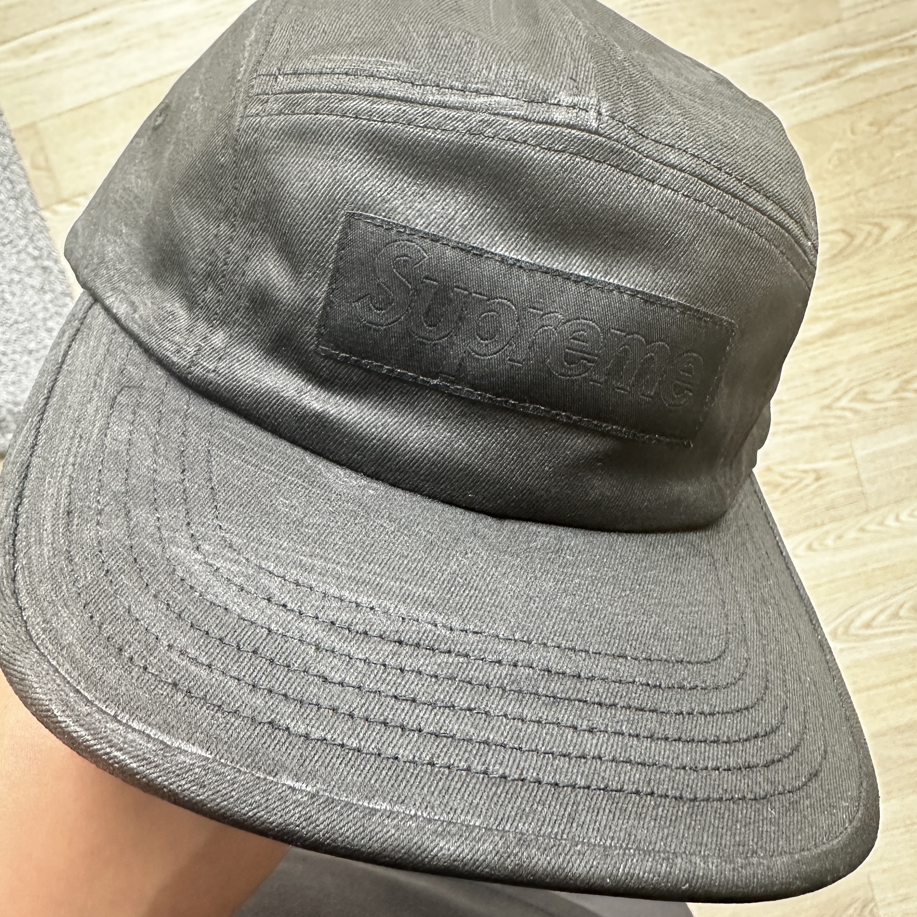 Supreme x MM6 Maison Margiela Painted Camp Cap Black - 24SS 착용 스타일 - 1