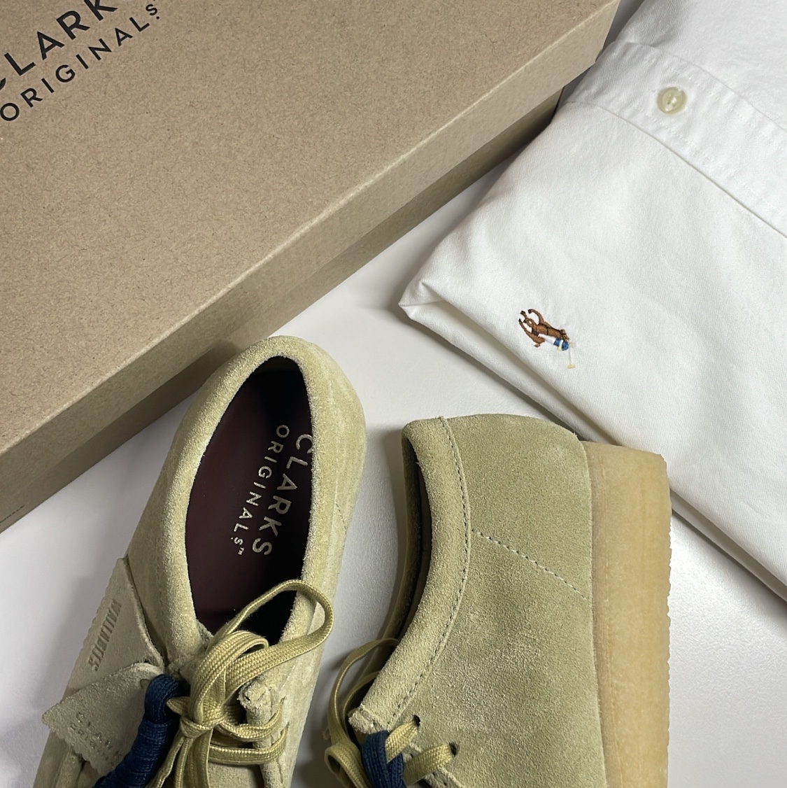 Clarks Wallabee Maple Suede 착용 스타일