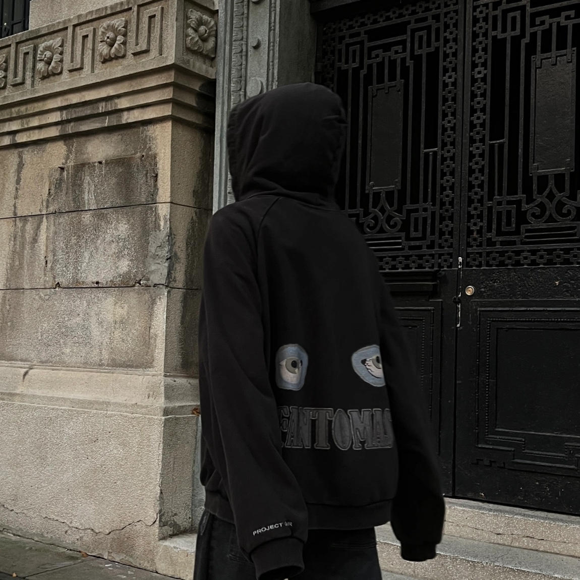 Project G/R Mind Slaughter Vintage Washeed Hoodie Black 착용 스타일