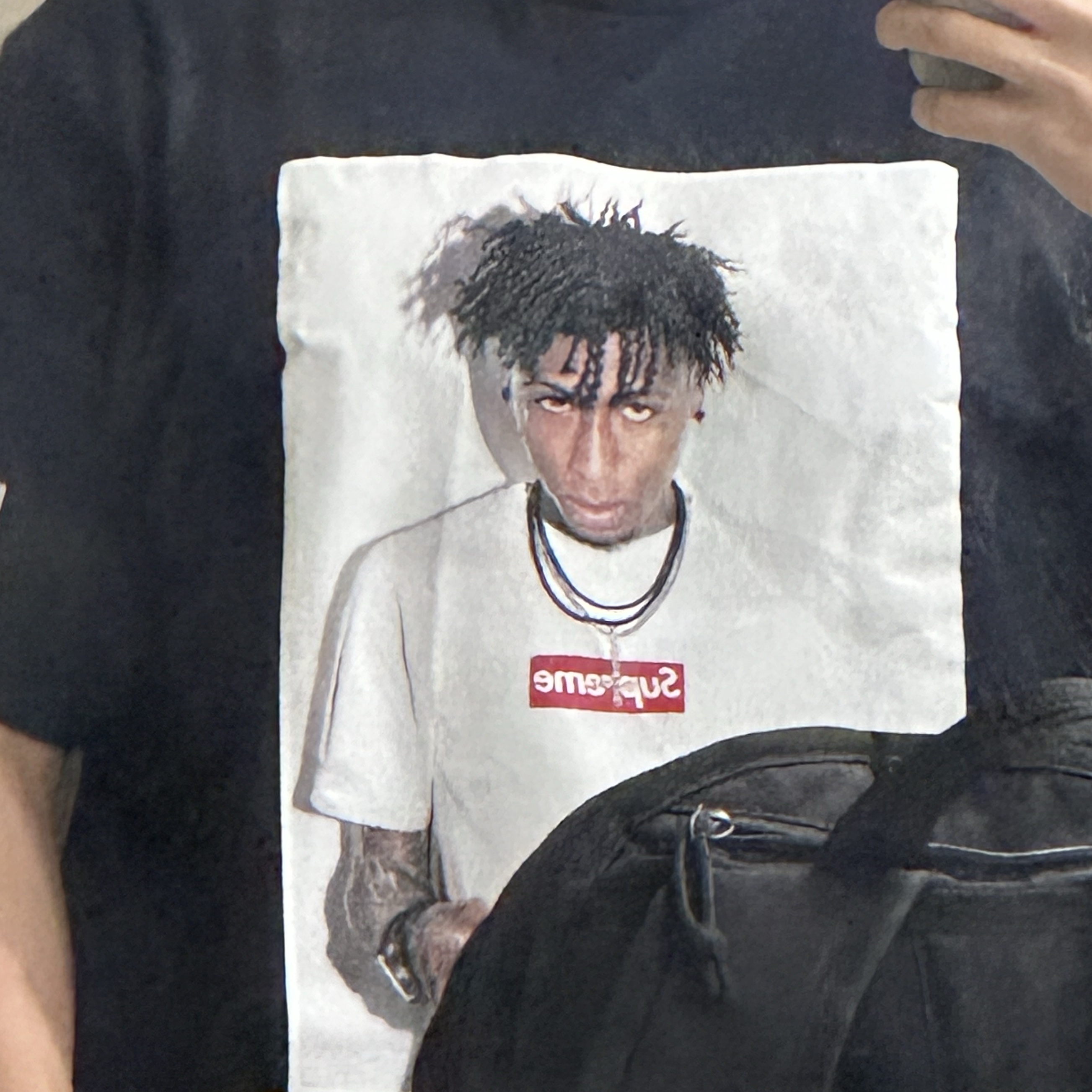 Supreme NBA Youngboy T-Shirt Navy - 23FW 착용 스타일