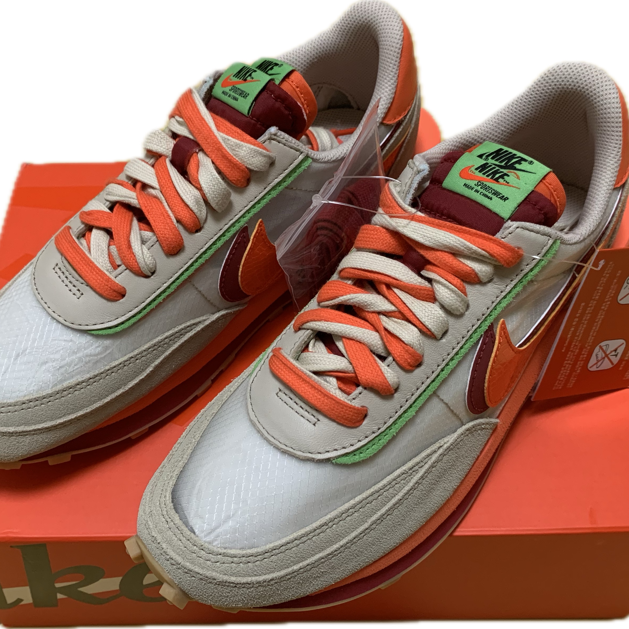 Nike x Sacai x Clot LDWaffle Orange Blaze 착용 스타일