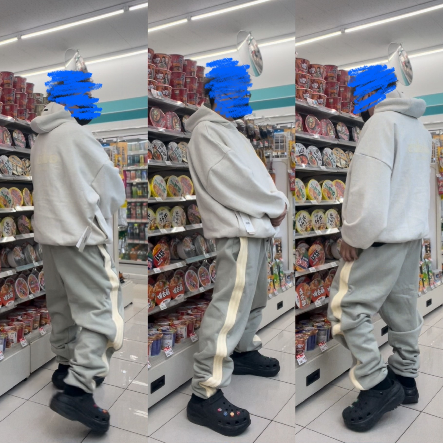 Adidas x Fear of God Athletics Heavy Fleece Sweatpant Black Cream White - KR Sizing 착용 스타일 - 1