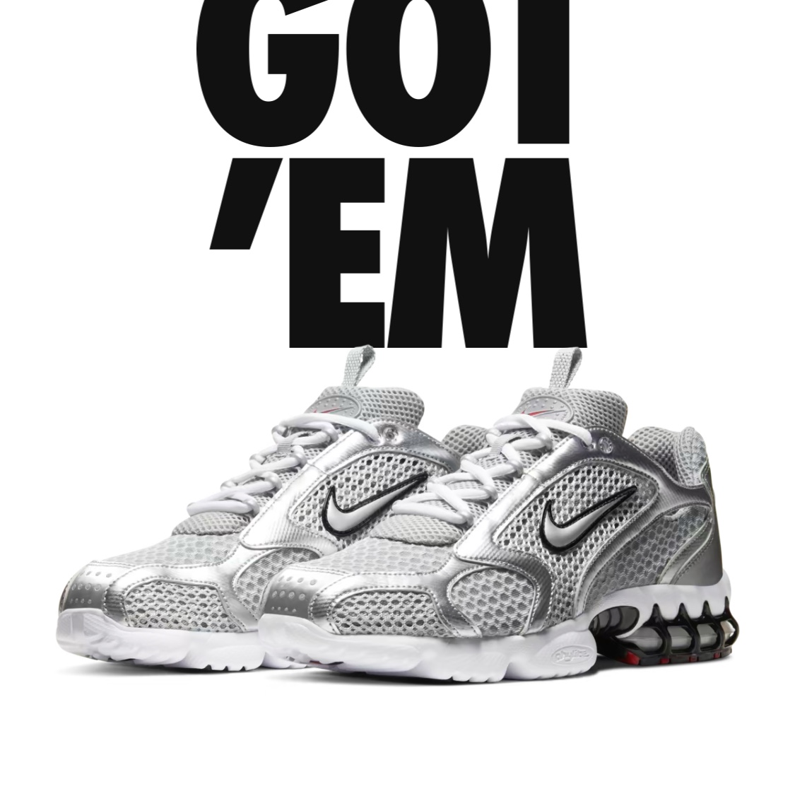 Nike Air Zoom Spiridon Cage 2 Metallic Silver 착용 스타일