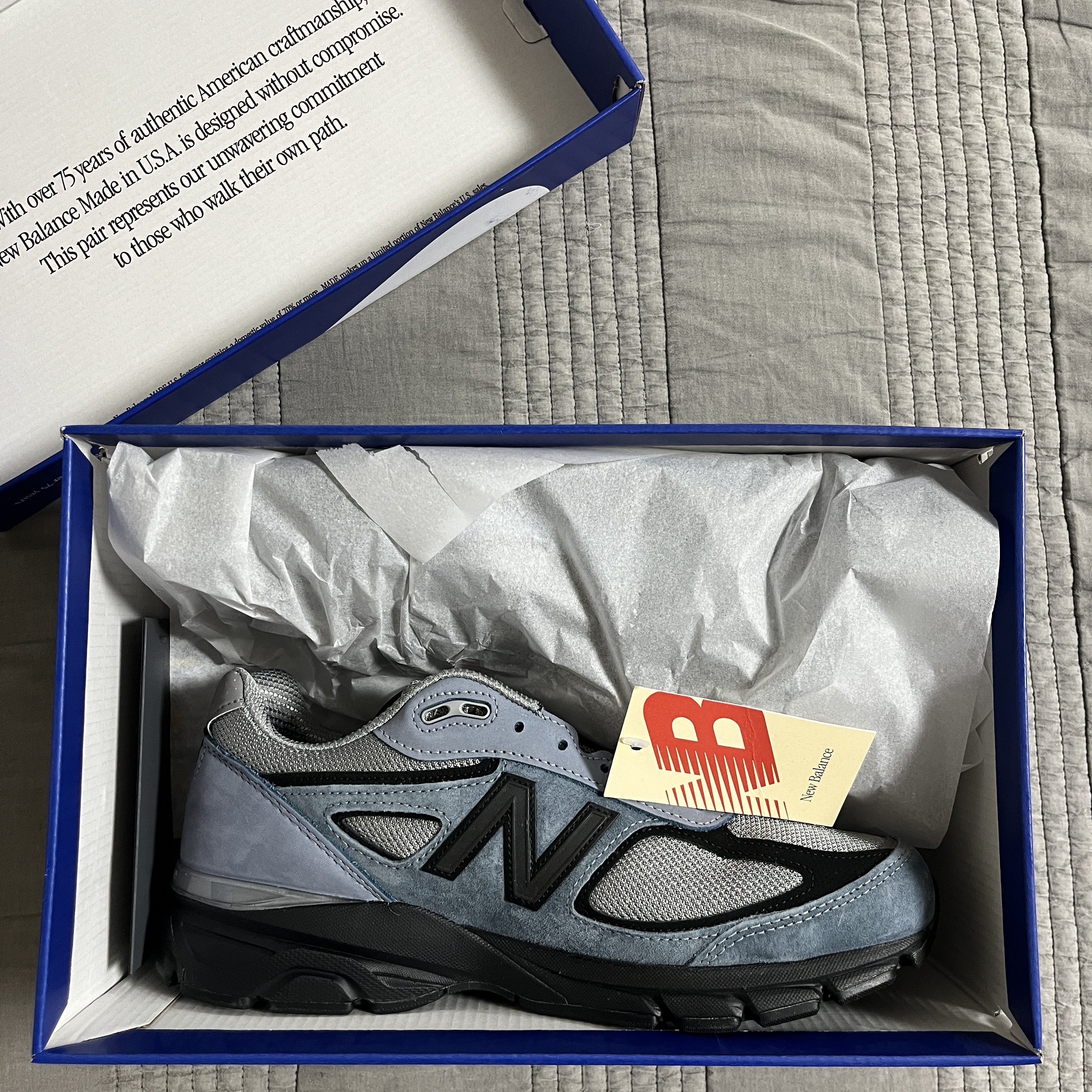 New Balance 990v4 Made in USA Arctic Grey 착용 스타일