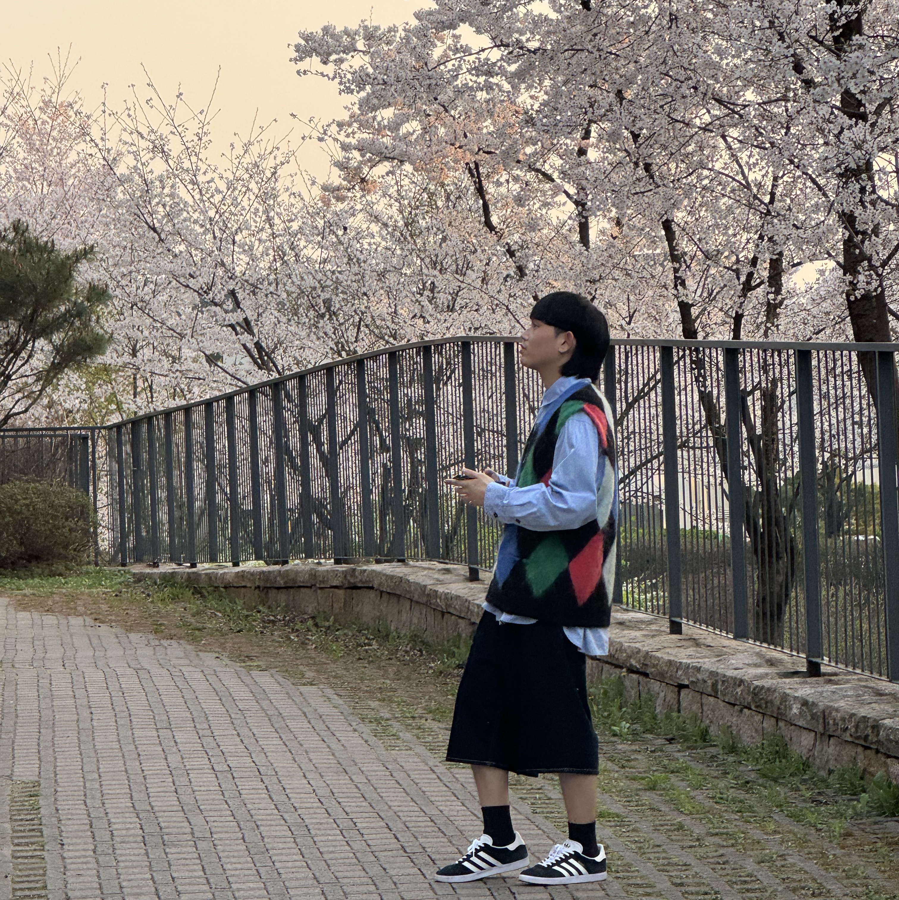 Supreme Brushed Argyle Zip Up Vest Black - 24SS 착용 스타일 - 3