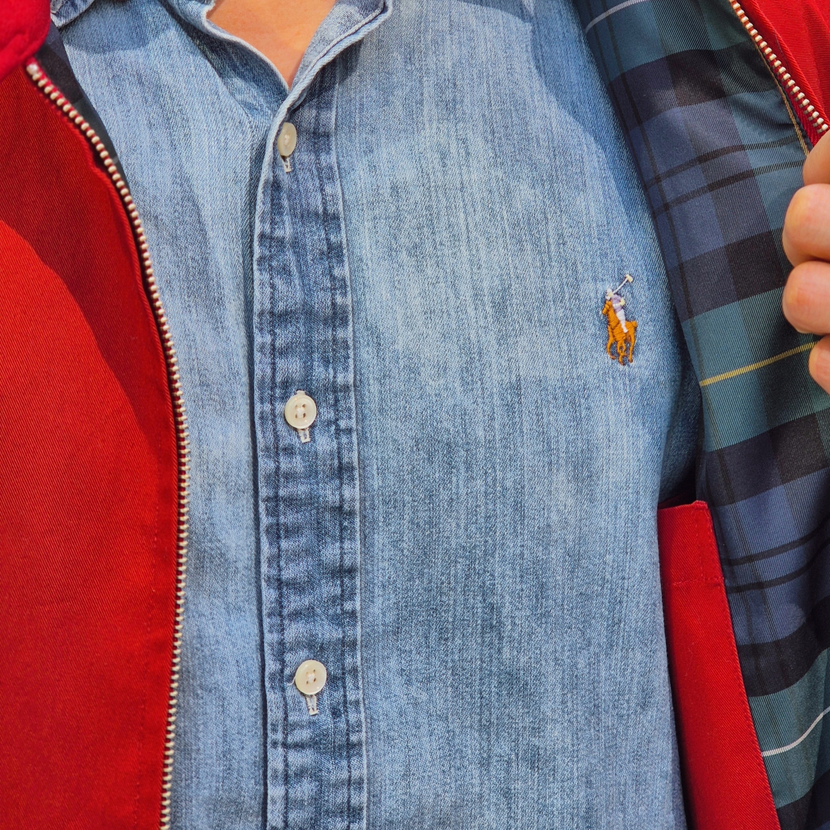 [30%적립] Polo Ralph Lauren Custom Fit Denim Shirt Navy 착용 스타일 - 3