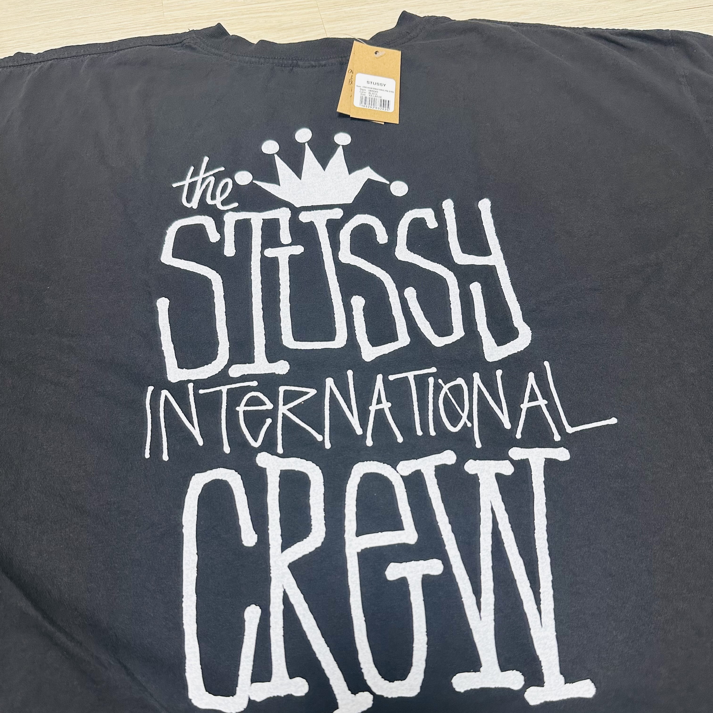 Stussy Crown International Pigment Dyed T-Shirt Black 착용 스타일