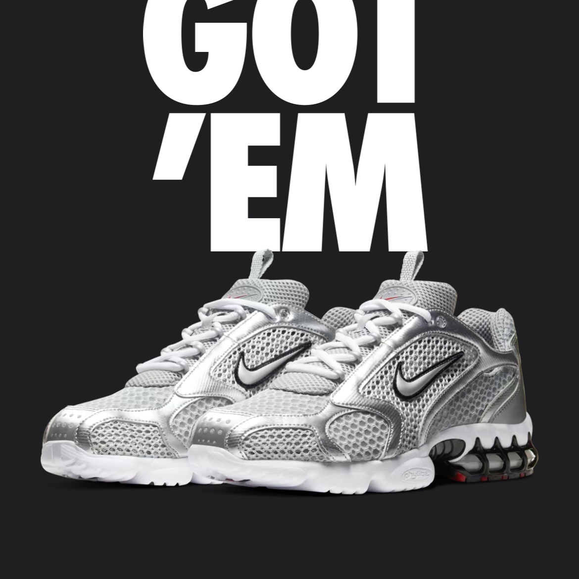Nike Air Zoom Spiridon Cage 2 Metallic Silver 착용 스타일