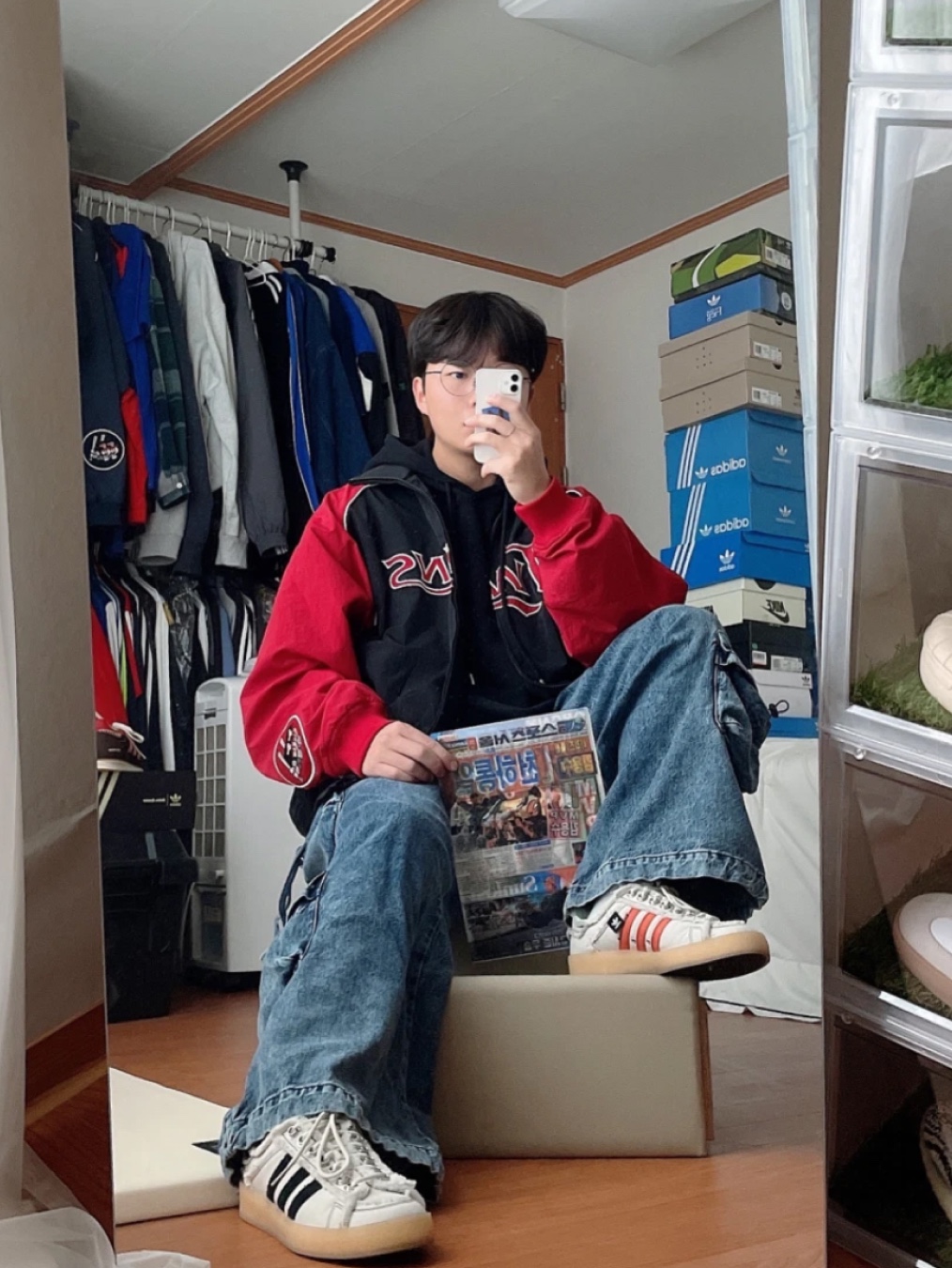 BDNS x LG TWINS 2023 Champions Jumper Black, BDNS x LG TWINS Dugout Jacket Red 착용 스타일 - 7