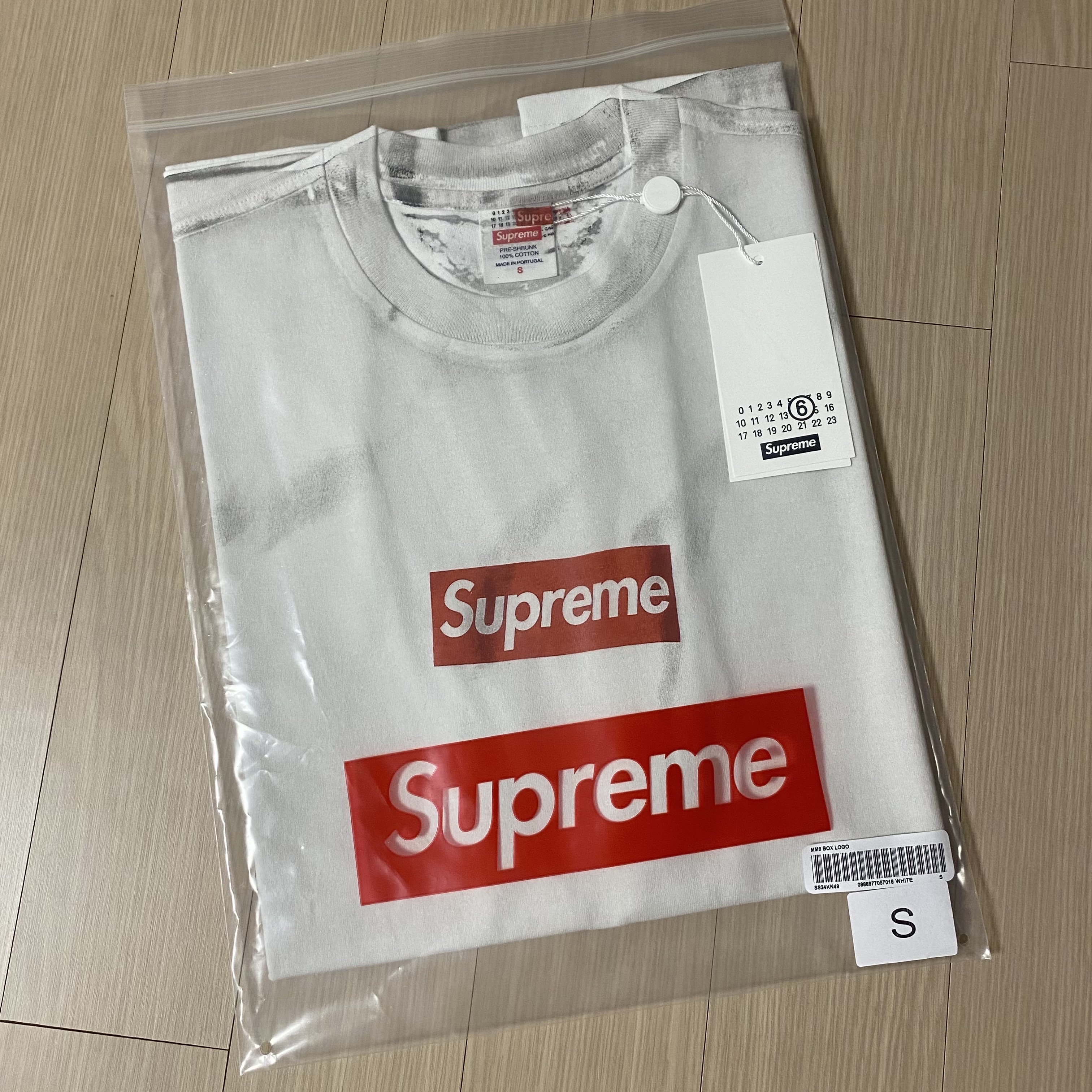 Supreme x MM6 Maison Margiela Box Logo T-Shirt White - 24SS 착용 스타일