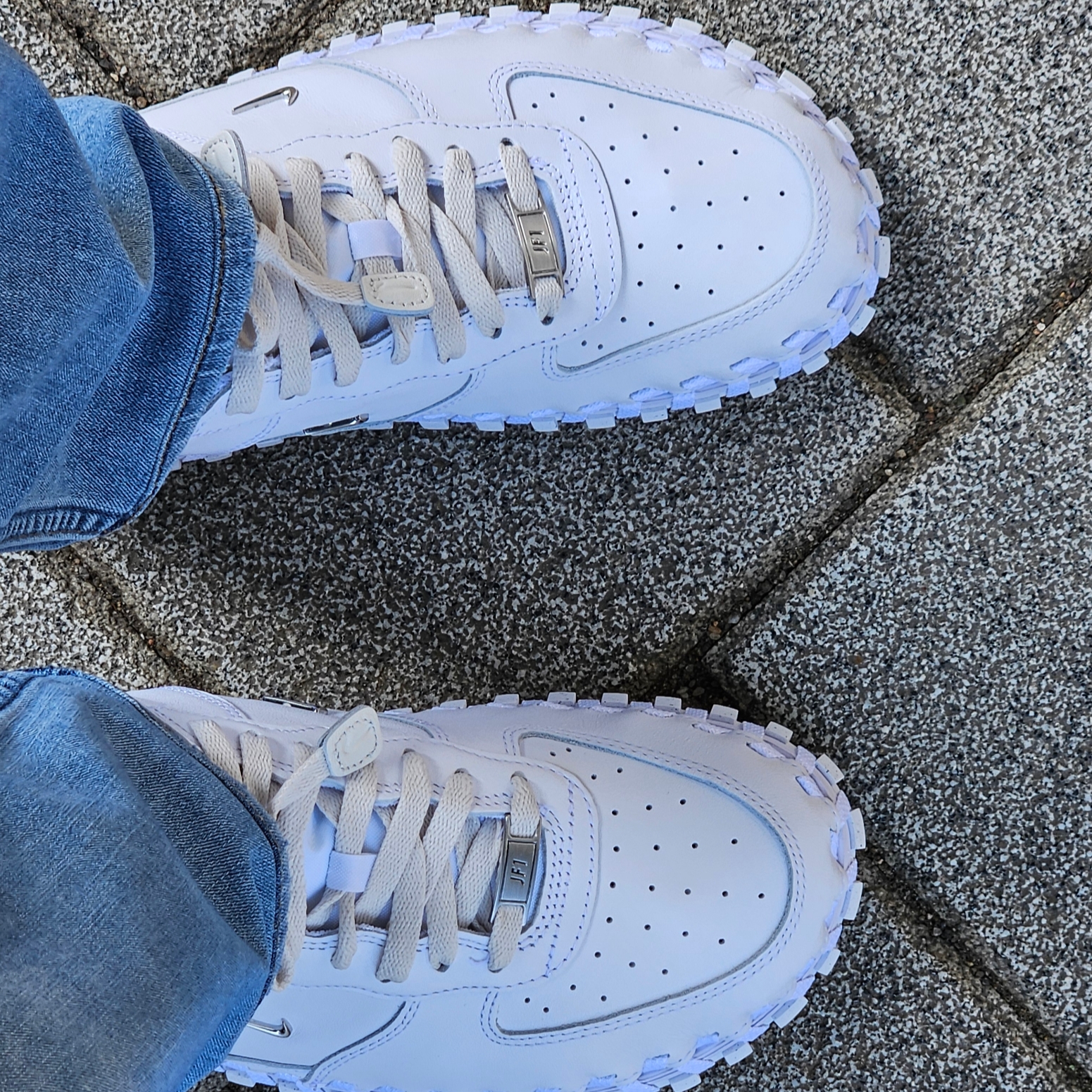 Nike x Jacquemus J Force 1 Low LX SP White 착용 스타일