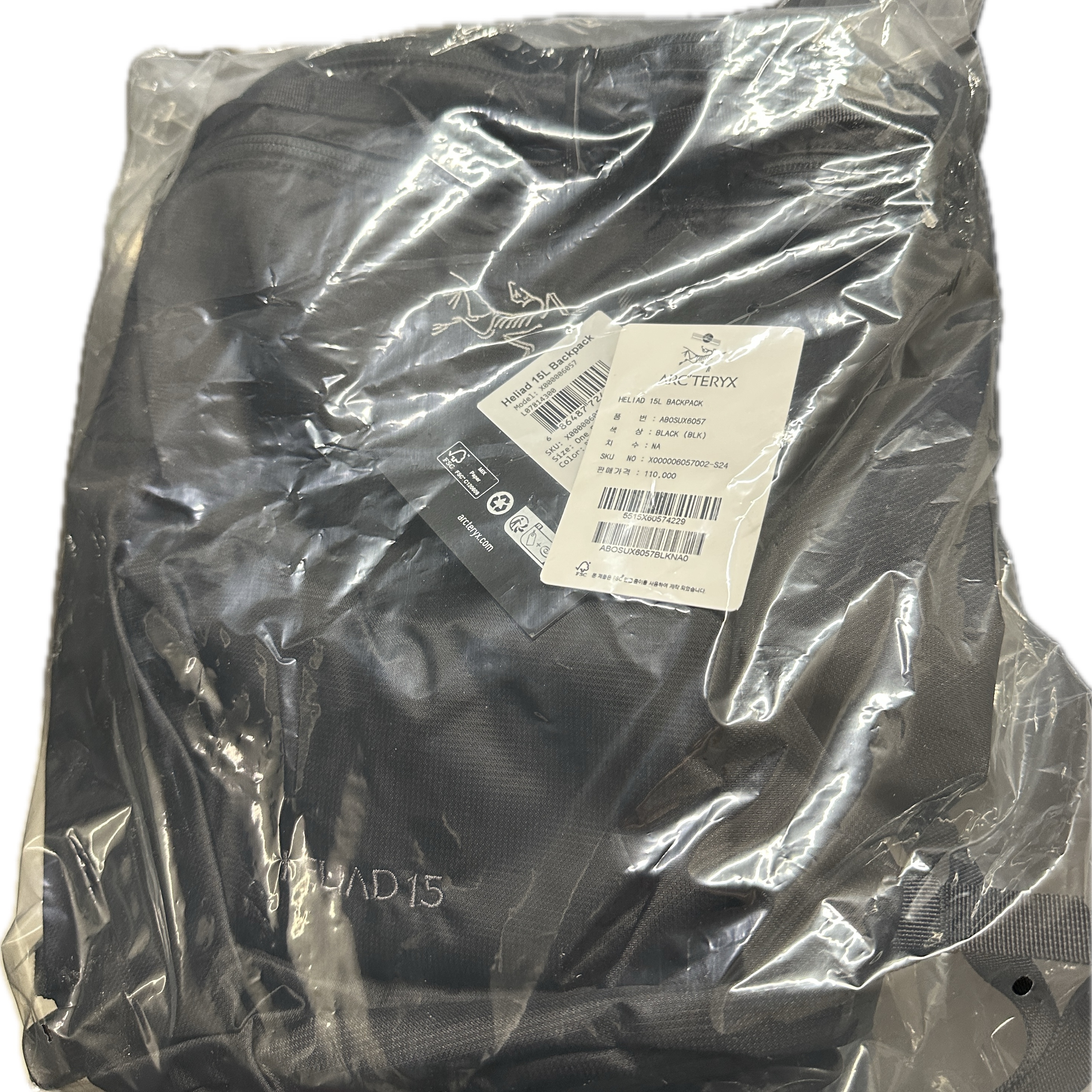 Arc'teryx Heliad 15 Backpack Black 착용 스타일
