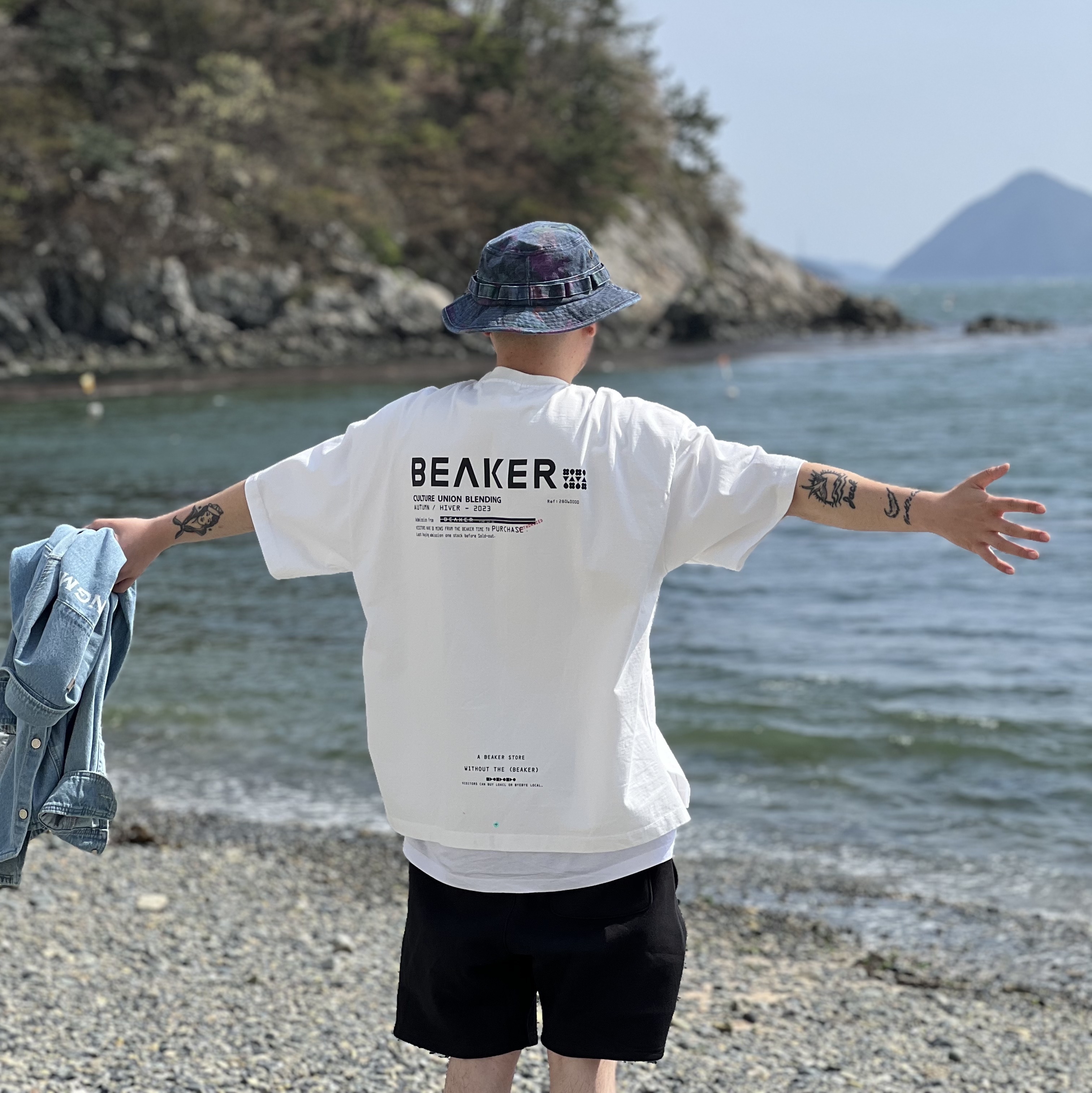 Supreme Washed Canvas Boonie Navy Camo - 24SS, Essentials Sweatshorts Black - 21SS 착용 스타일