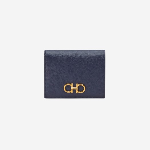 페라가모 간치니 컴팩트 지갑 미드나잇 블루