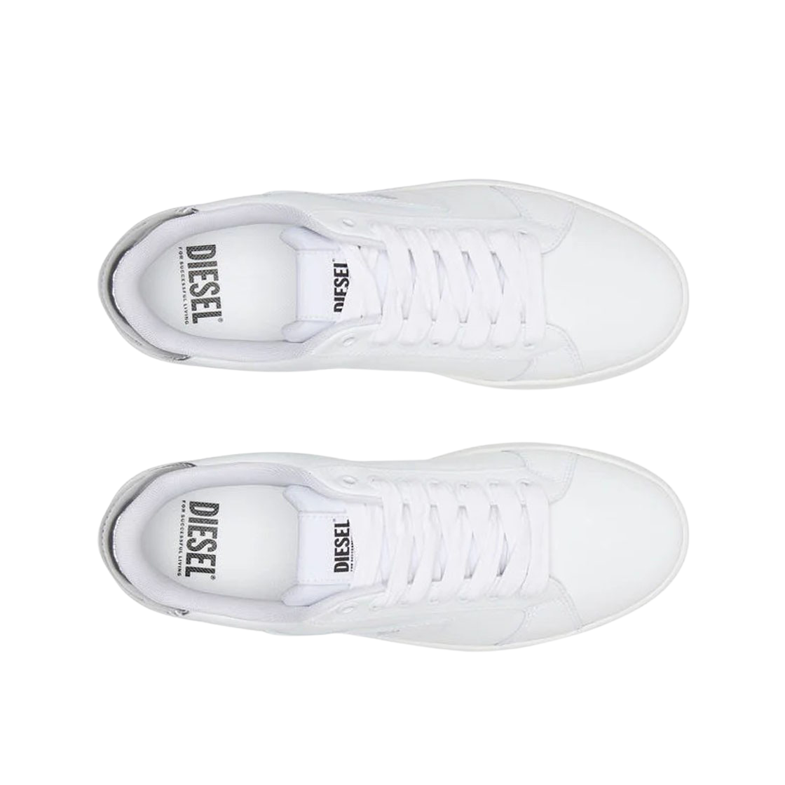 (W) Diesel S-Athene Bold Low Top Sneakers with Flatform Sole White Silver 상세 이미지 2