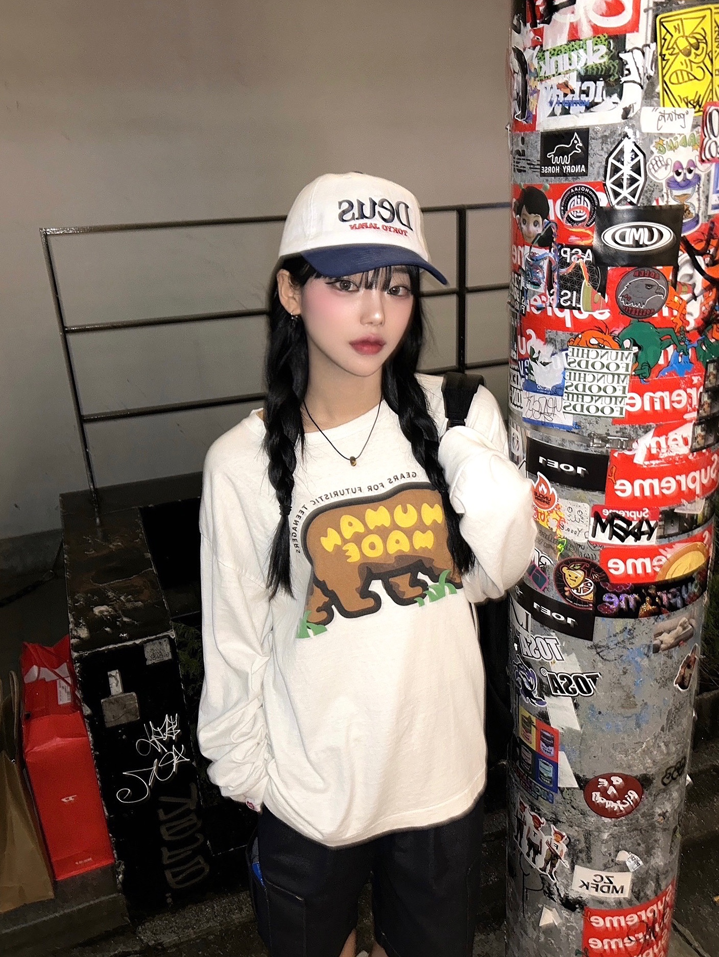 Human Made Graphic L/S T-Shirt #1 White 착용 스타일