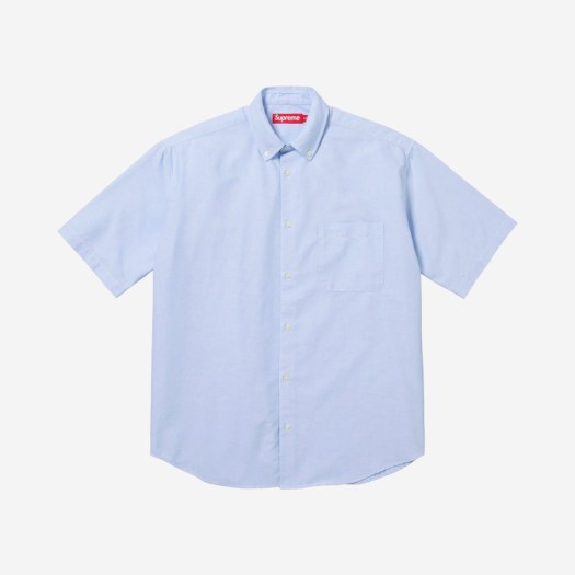 슈프림 루즈핏 숏슬리브 옥스포드 셔츠 라이트 블루 - 24SS