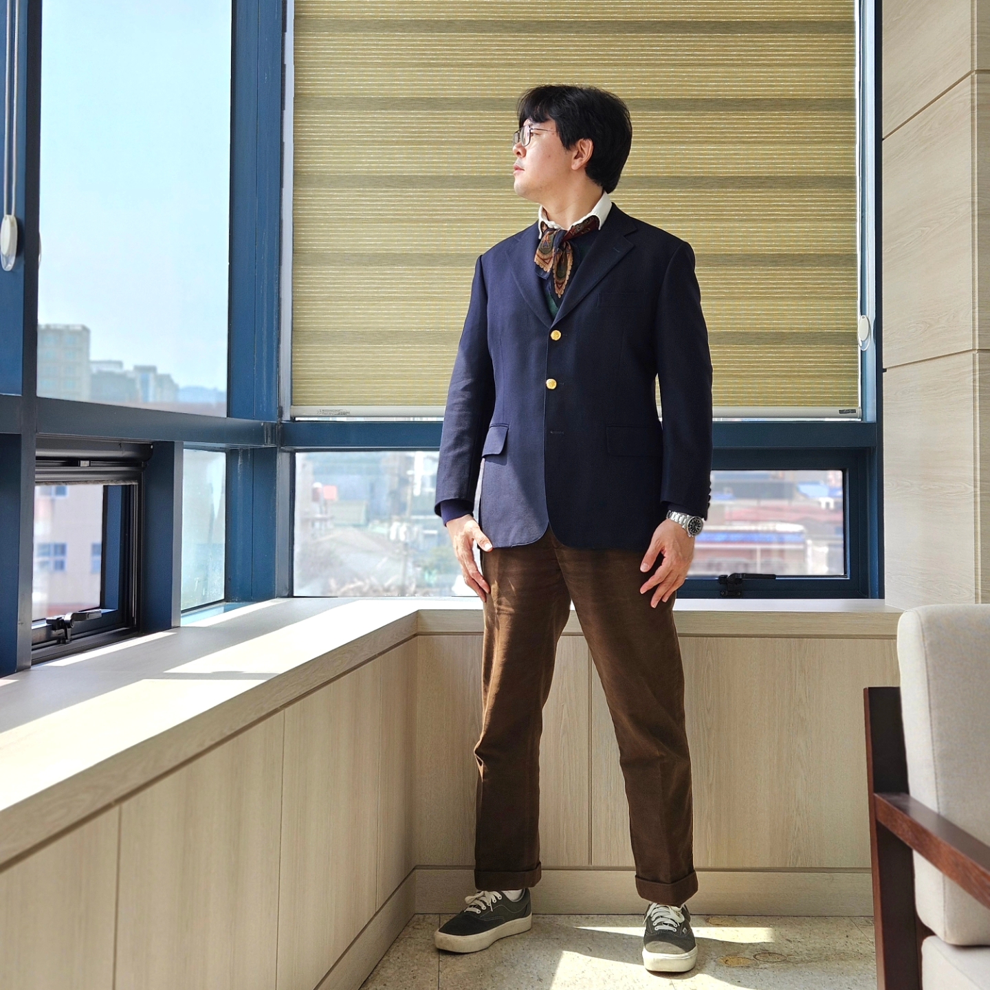 Vans ComfyCush Era Bistro Green, Polo Ralph Lauren Classic Fit Stripe Jersey Rugby Shirt Navy 착용 스타일 - 3