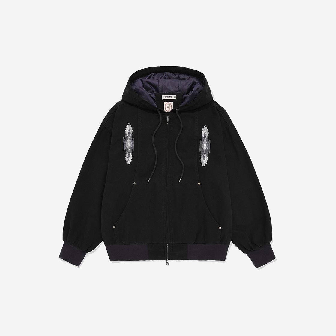 카락터 오르테가 워크 후드 집업 블랙(Karactor Ortega Work Hooded Zip Up Black)