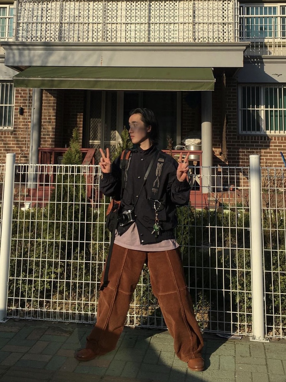 Karactor Heritage Nylon Work Jacket Black 착용 스타일