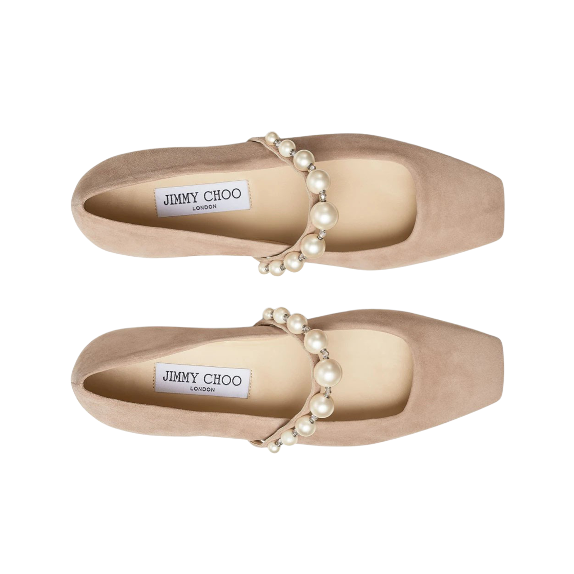(W) 지미추 에이드 플랫 발레 핑크 화이트((W) Jimmy Choo Ade Flat Ballet Pink White) - 2