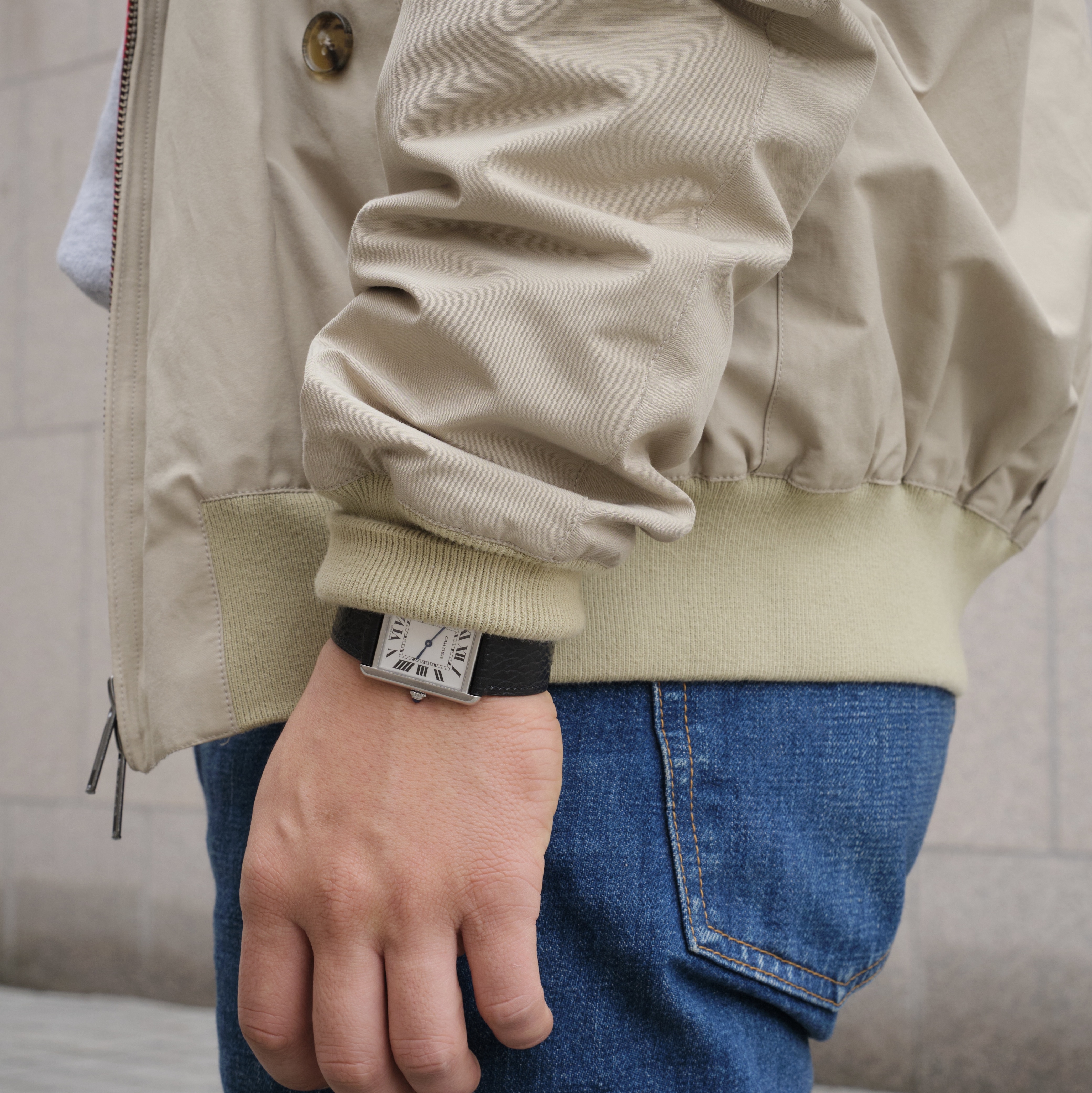 Baracuta G9 Regular fit Harrington Jacket Natural, Fullcount 1102 Straight Denim That Thing Indigo Blue 착용 스타일 - 2