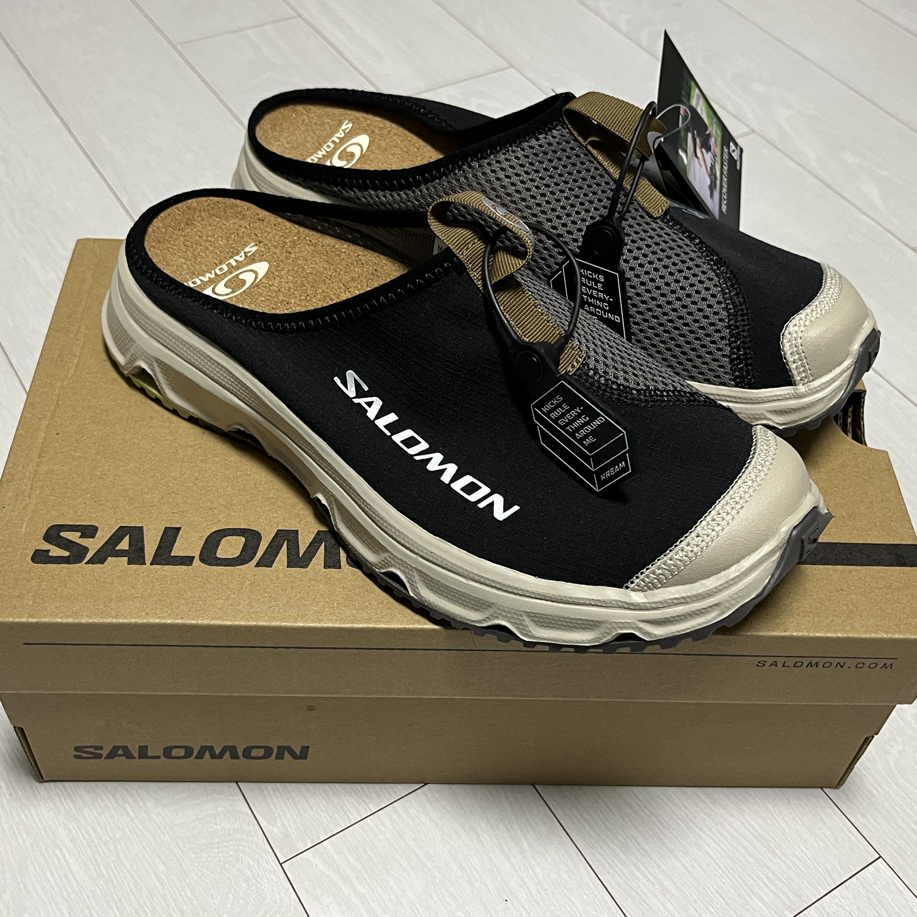 Salomon RX Slide 3.0 Black Plum Kitten 착용 스타일