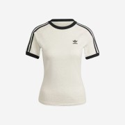 (W) Adidas 3-Stripes Slim Raglan T-Shirt White Melange - KR Sizing