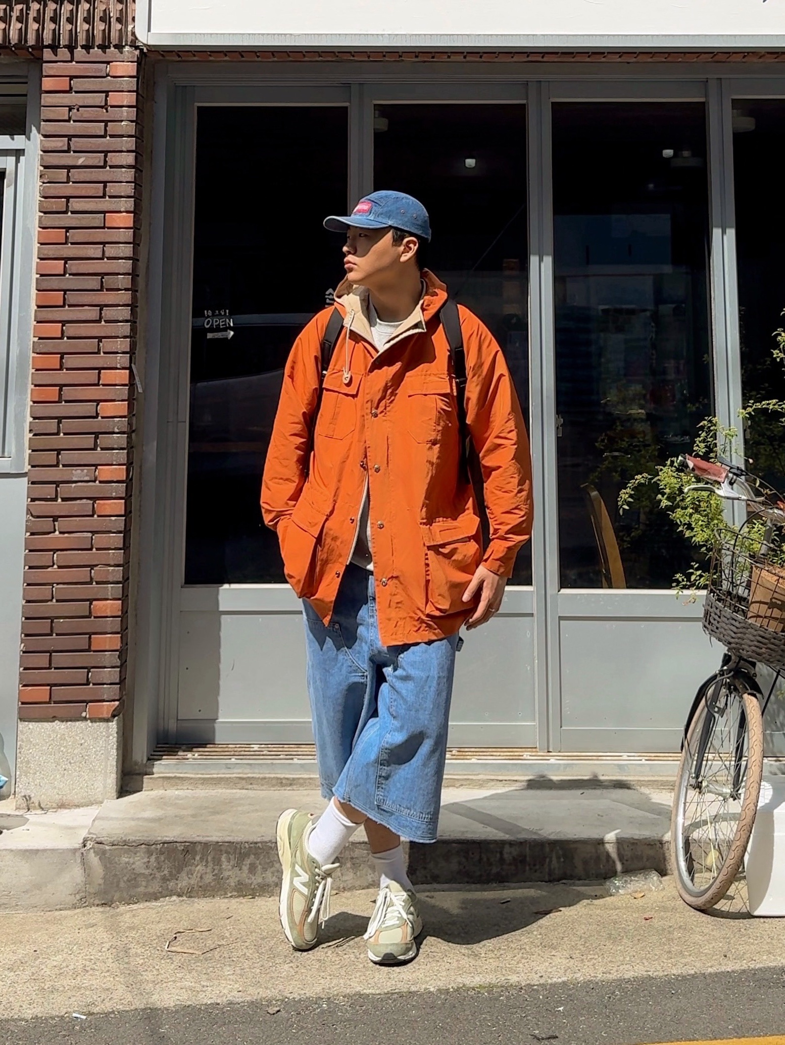 Supreme Washed Chino Twill Camp Cap Denim - 22FW 착용 스타일 - 2