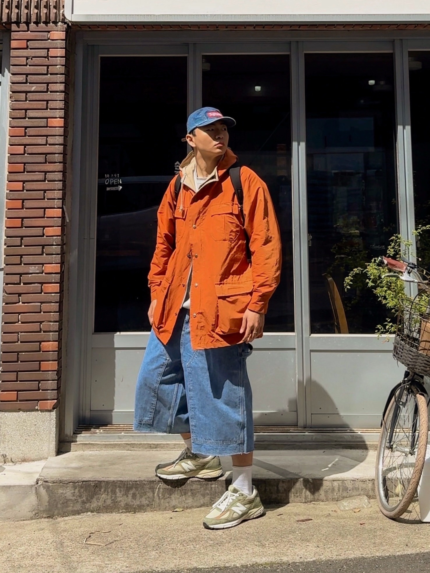 Supreme Washed Chino Twill Camp Cap Denim - 22FW 착용 스타일 - 3