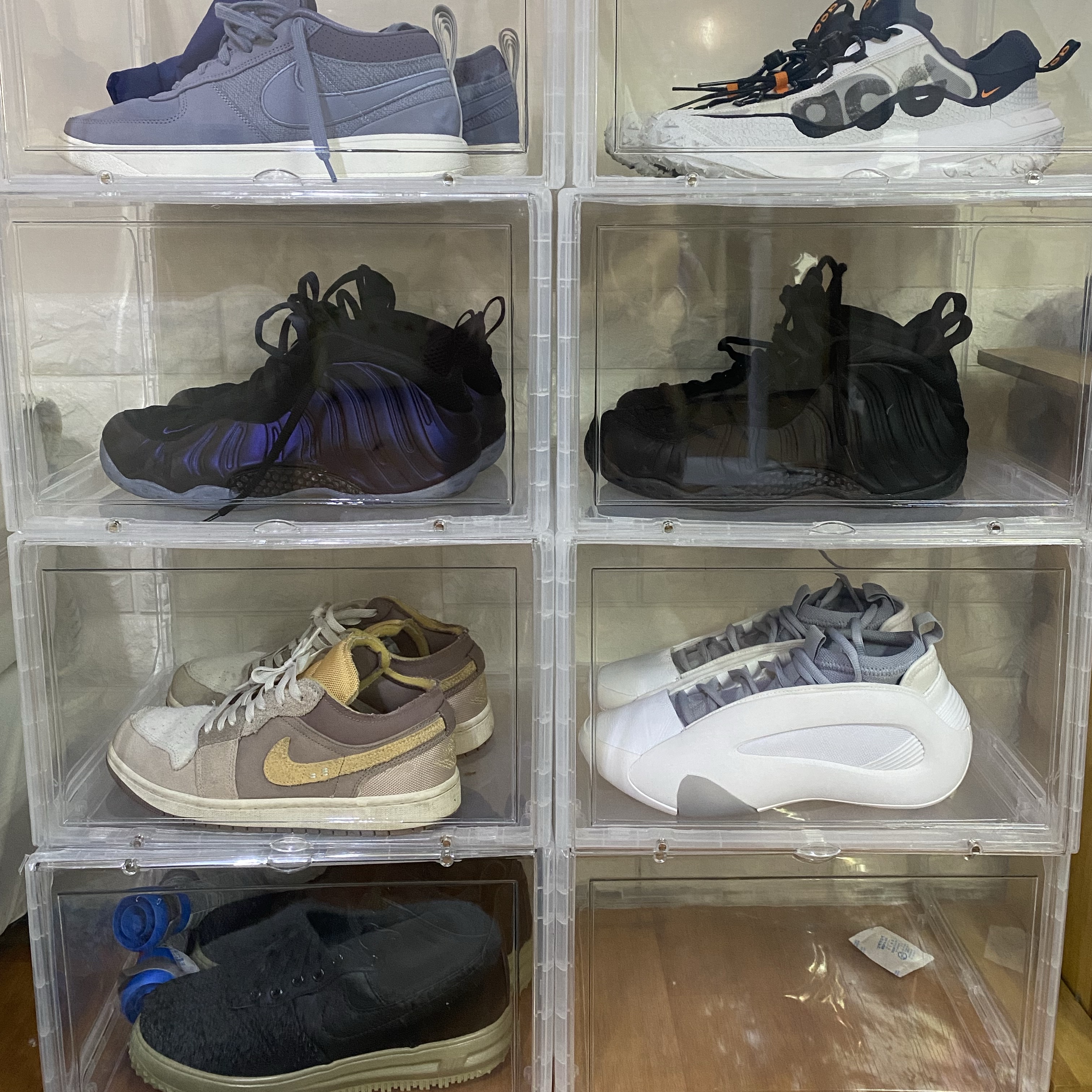 Adidas Harden Vol. 8 Cloud White Halo Silver, Nike Air Foamposite One Black Anthracite 착용 스타일 - 4