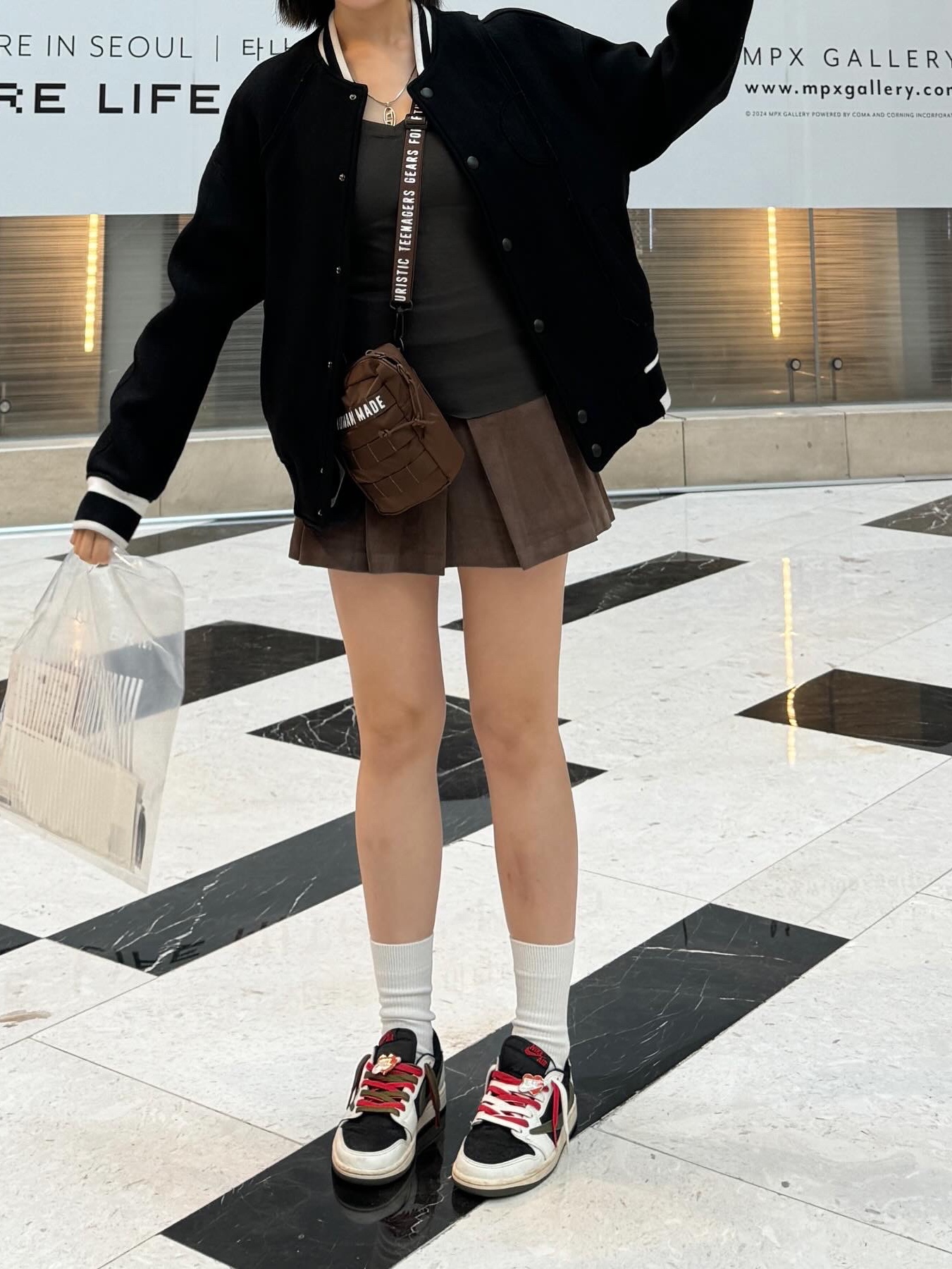 Human Made Military Pouch #2 Brown, Zara x Ader Error Wool Blend Bomber Black 착용 스타일 - 2