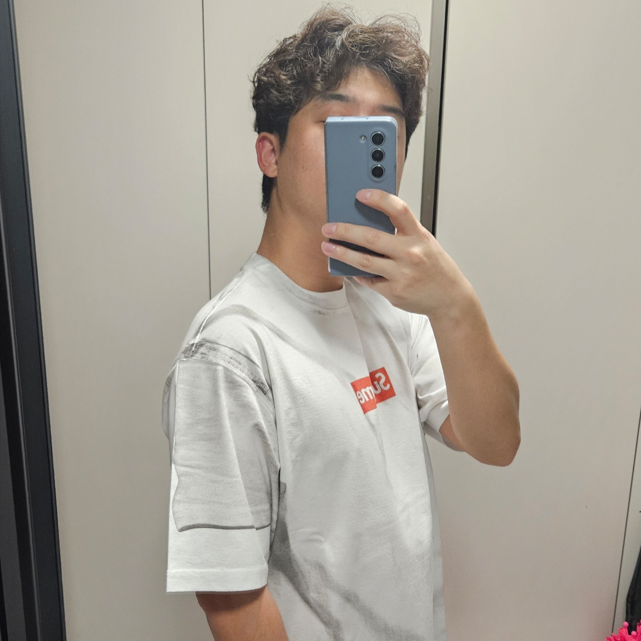 Supreme x MM6 Maison Margiela Box Logo T-Shirt White - 24SS 착용 스타일 - 2