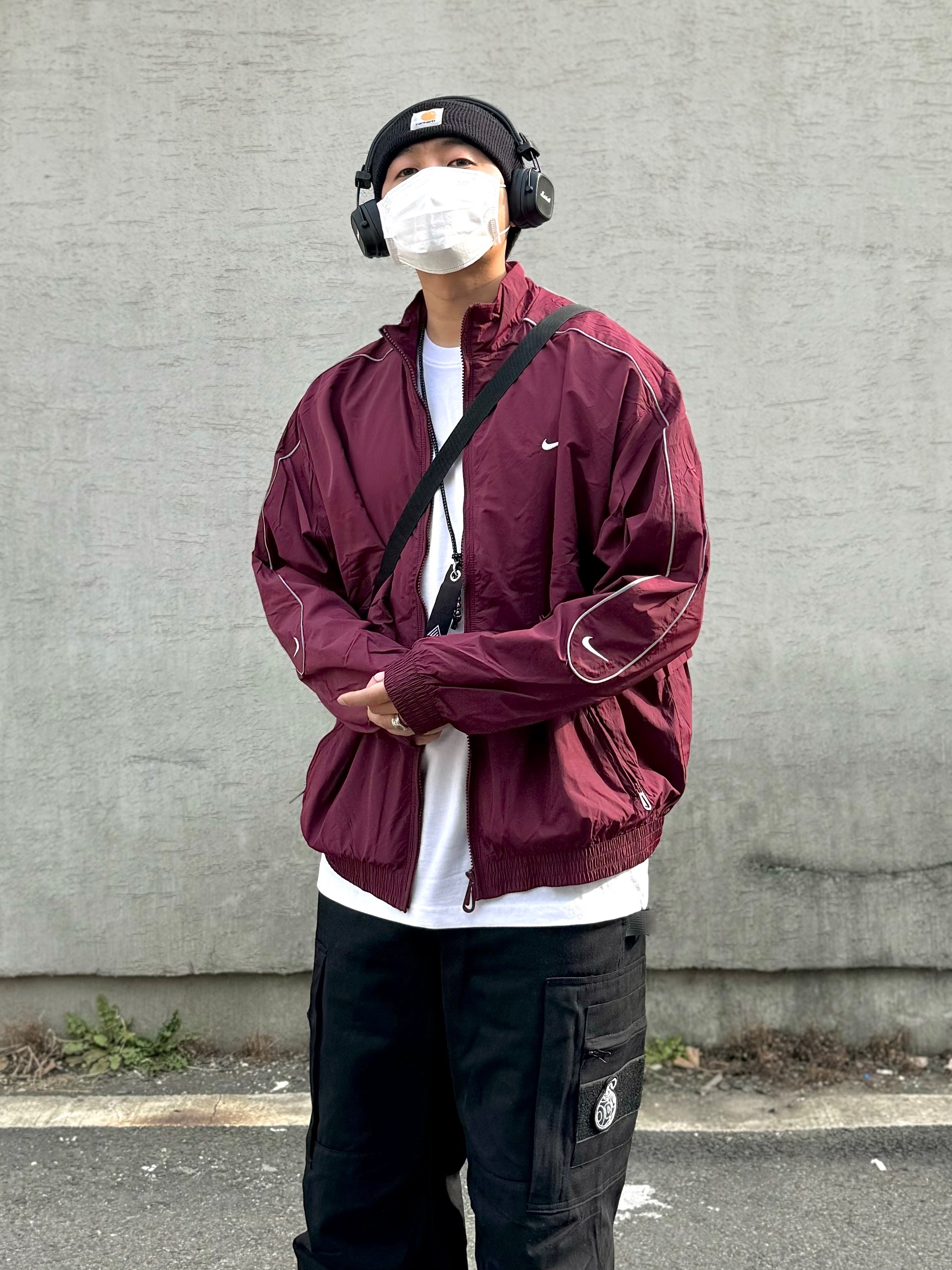 Nike NSW Solo Swoosh Woven Track Jacket Night Maroon - Asia 착용 스타일 - 1