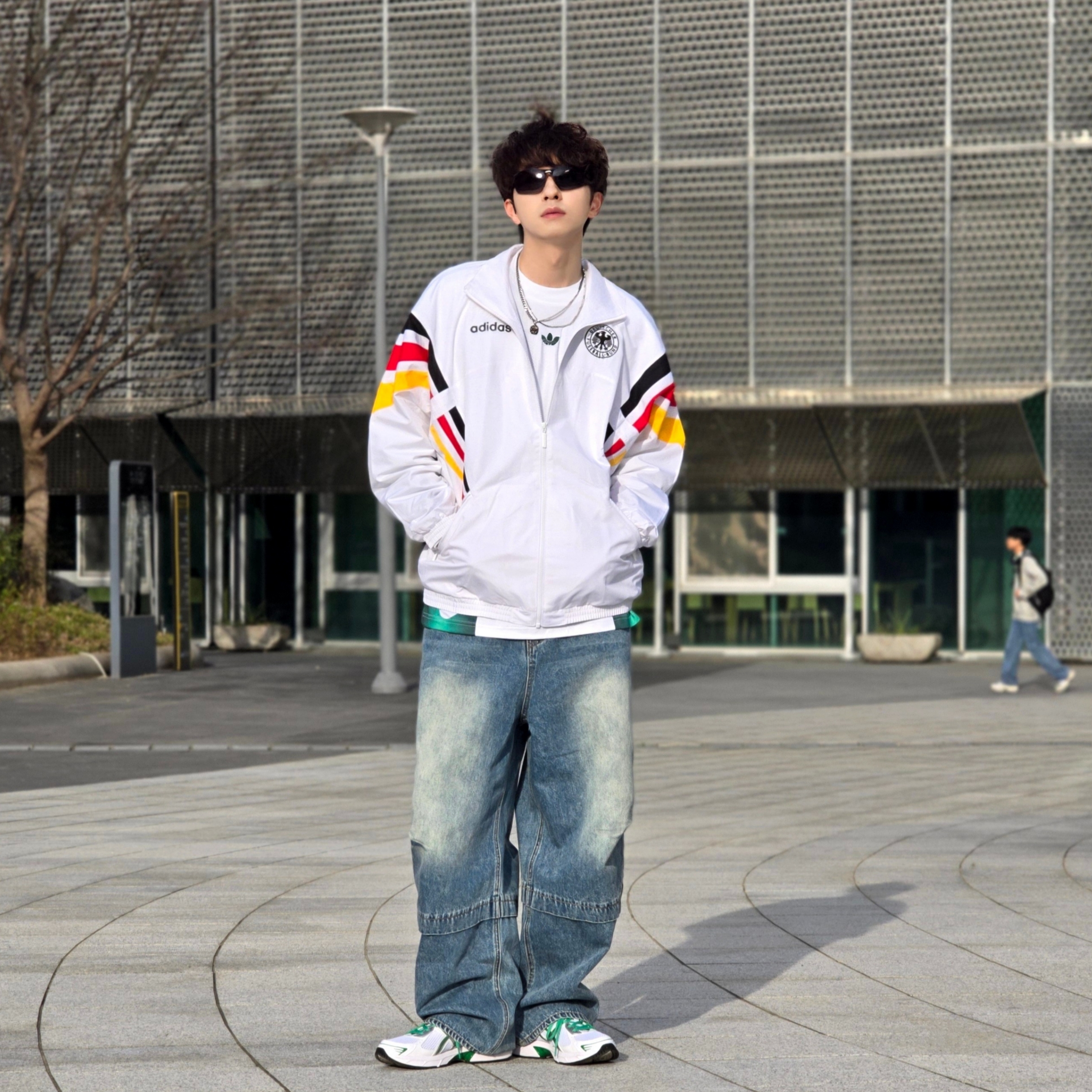 Asics Gel-1130 White Pure Silver - Folder Exclusive, Adidas Germany 1996 Woven Track Jacket White - KR Sizing 착용 스타일 - 1