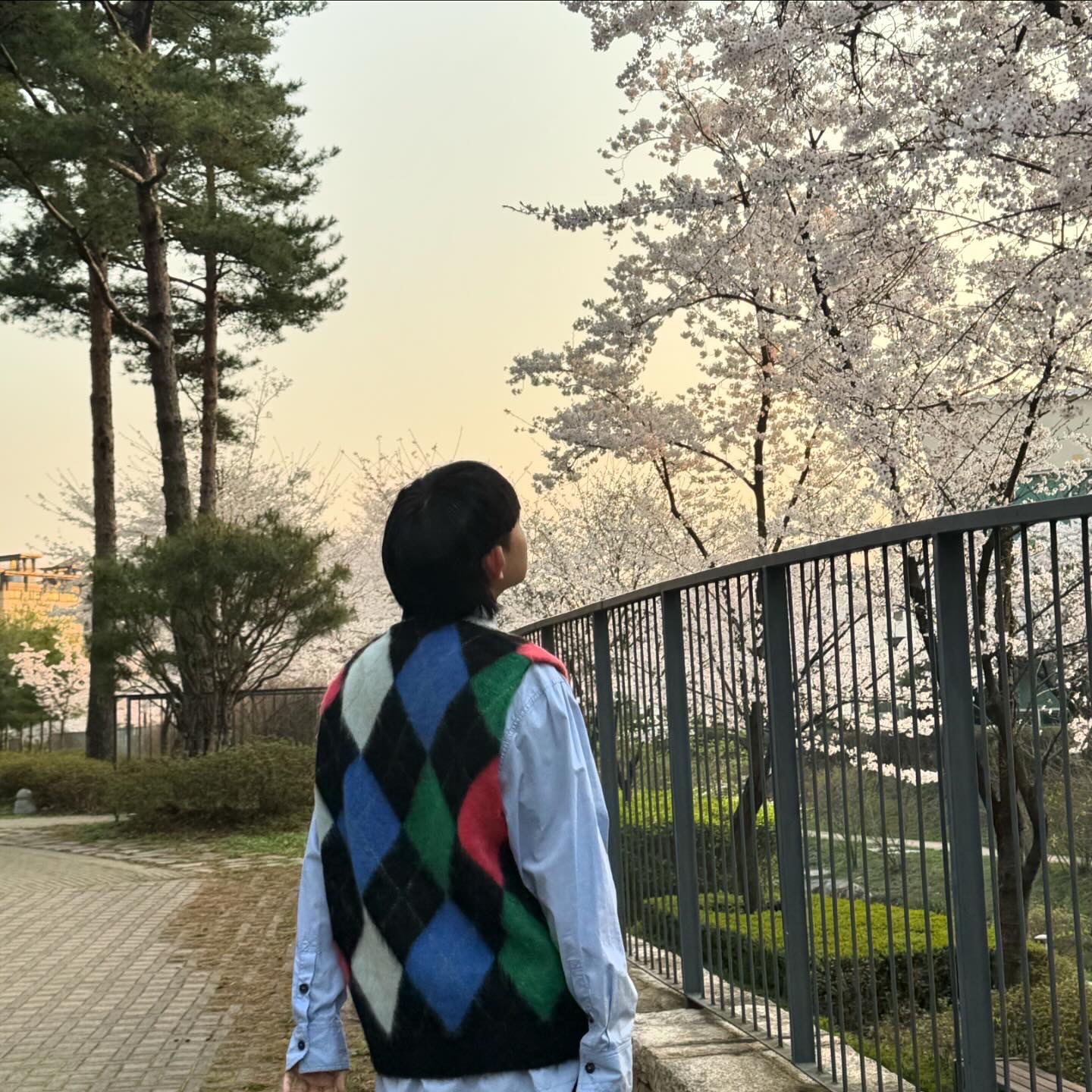 Supreme Brushed Argyle Zip Up Vest Black - 24SS 착용 스타일 - 2