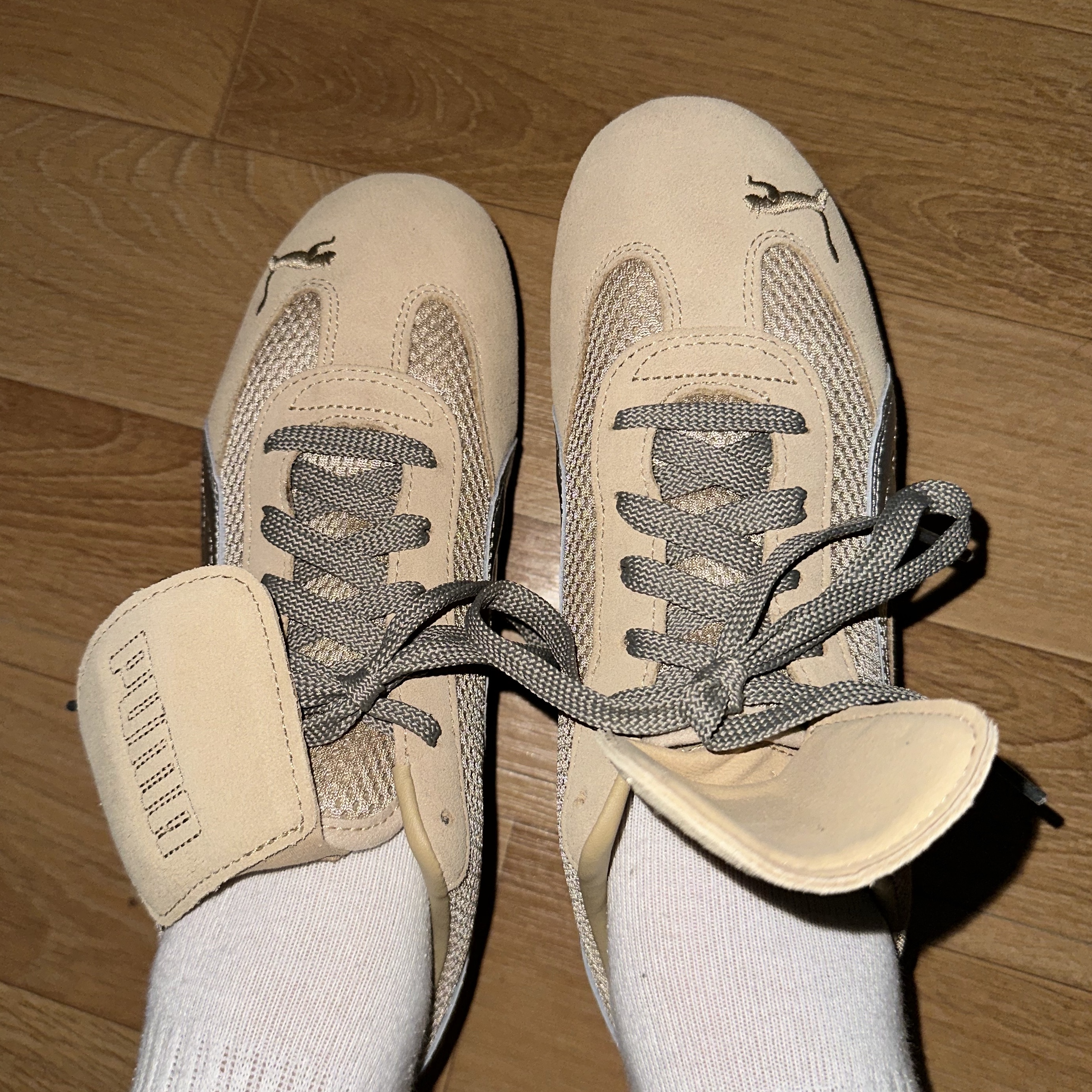 Puma x Open Yy Speedcat Prairie Tan Matte Silver 착용 스타일 - 2