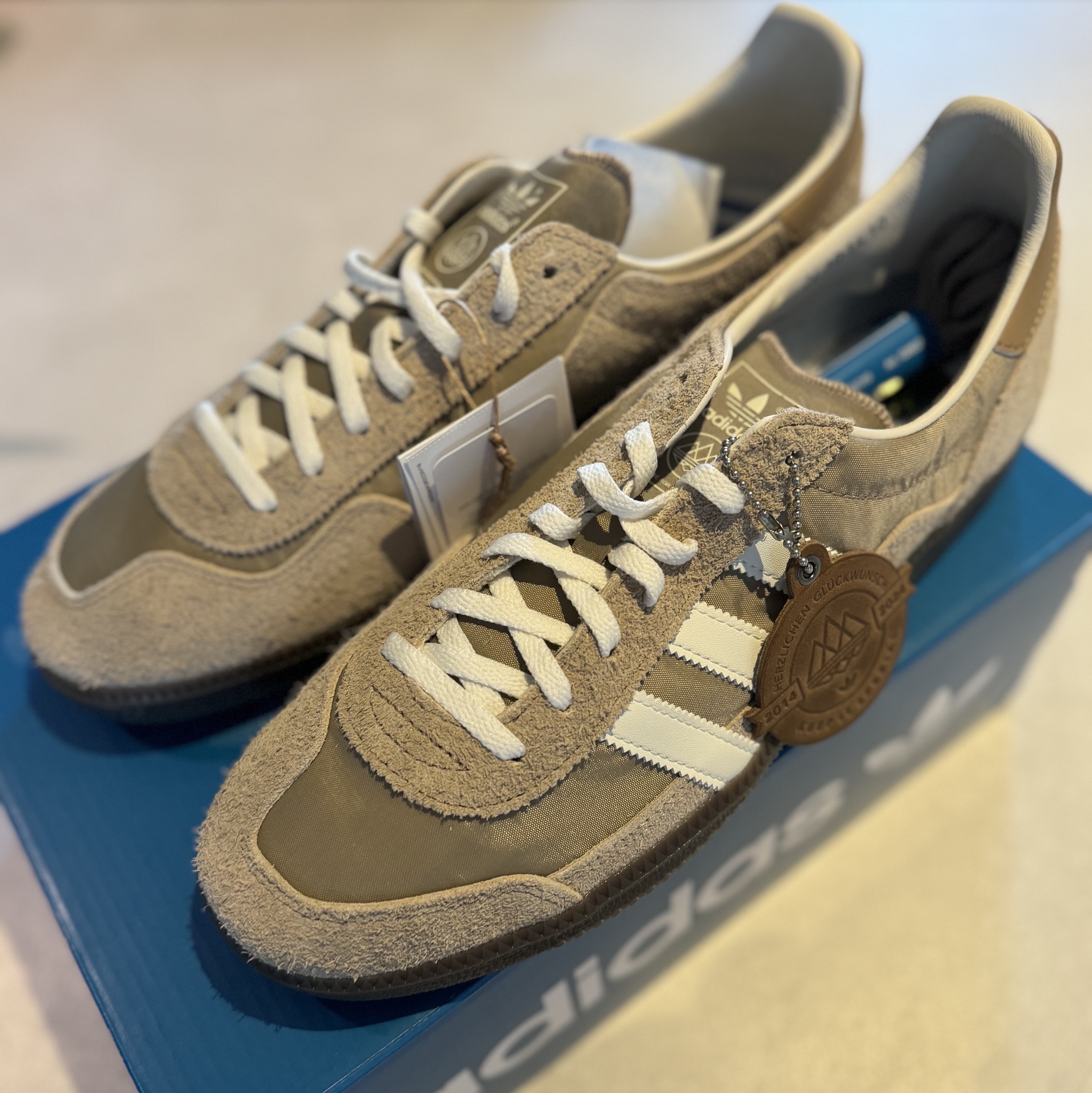Adidas Wensley Spezial Cardboard Off White 착용 스타일 - 1