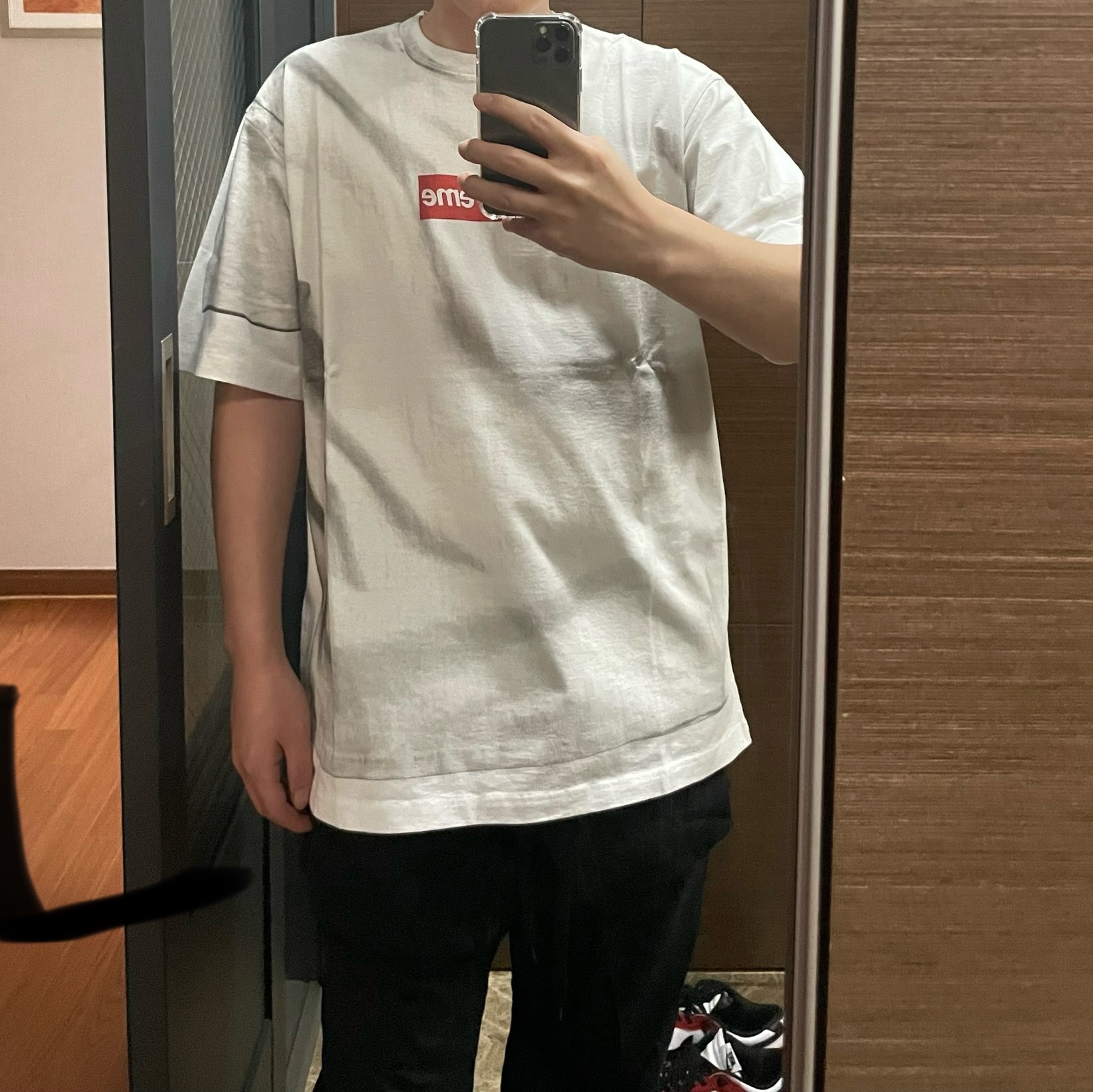 Supreme x MM6 Maison Margiela Box Logo T-Shirt White - 24SS 착용 스타일 - 2