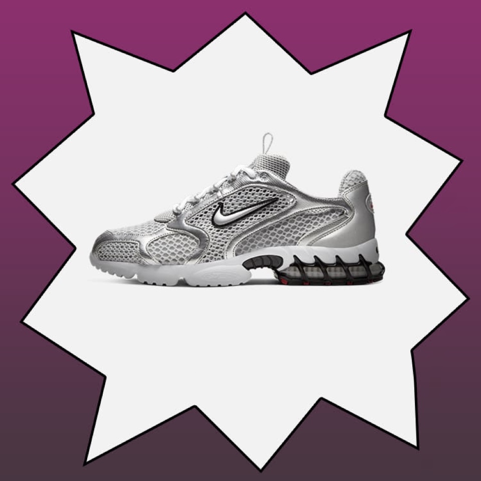 Nike Air Zoom Spiridon Cage 2 Metallic Silver 착용 스타일 - 1