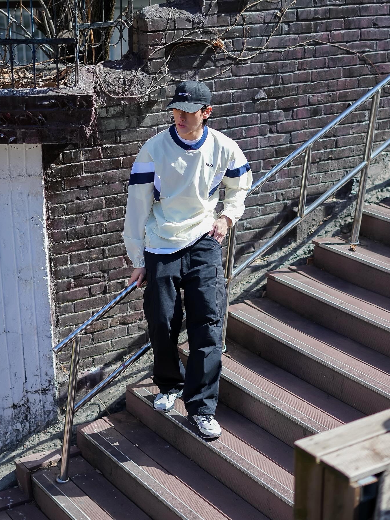 Fila Interun Black White 착용 스타일 - 3