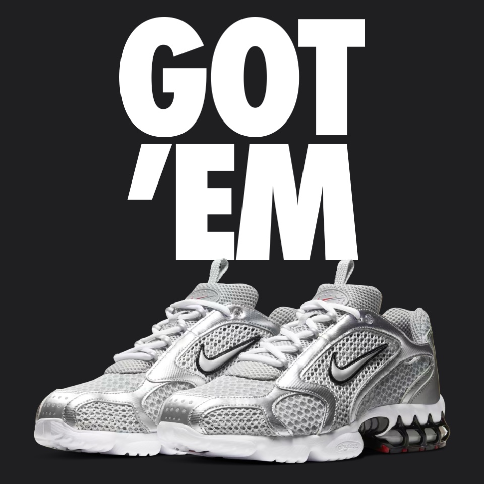 Nike Air Zoom Spiridon Cage 2 Metallic Silver 착용 스타일 - 2