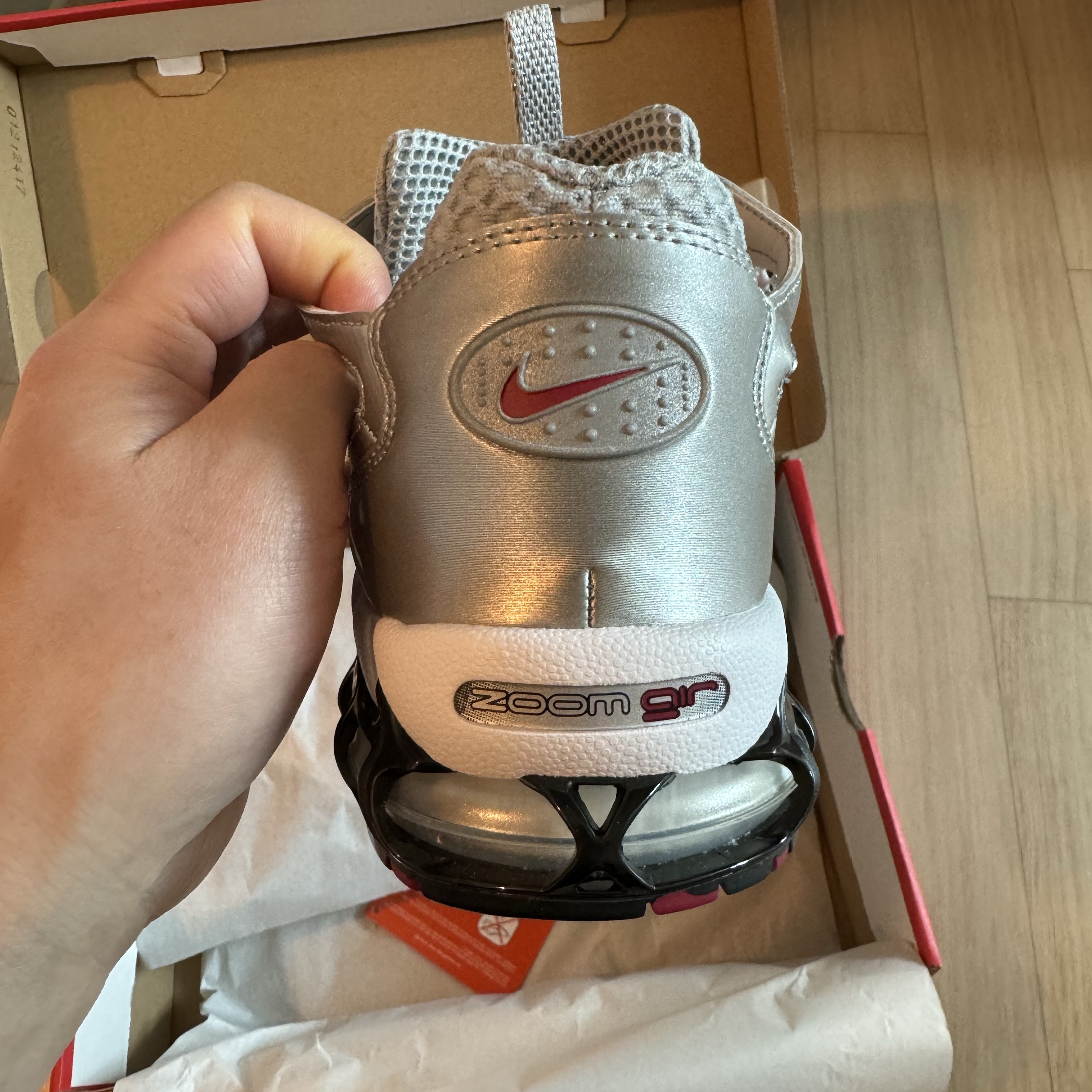Nike Air Zoom Spiridon Cage 2 Metallic Silver 착용 스타일 - 4