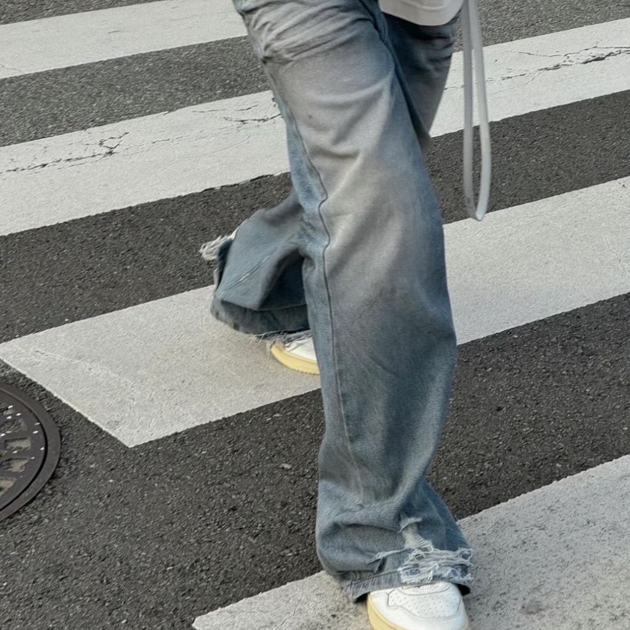 Project G/R Flare Jeans Blue 착용 스타일