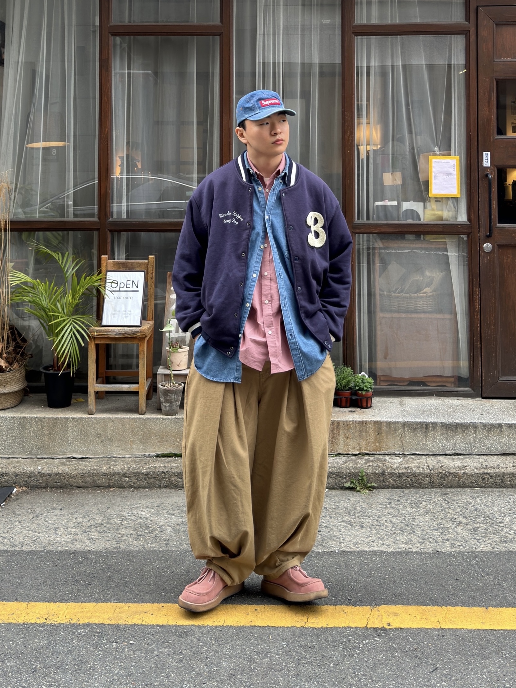 Supreme Washed Chino Twill Camp Cap Denim - 22FW 착용 스타일 - 1